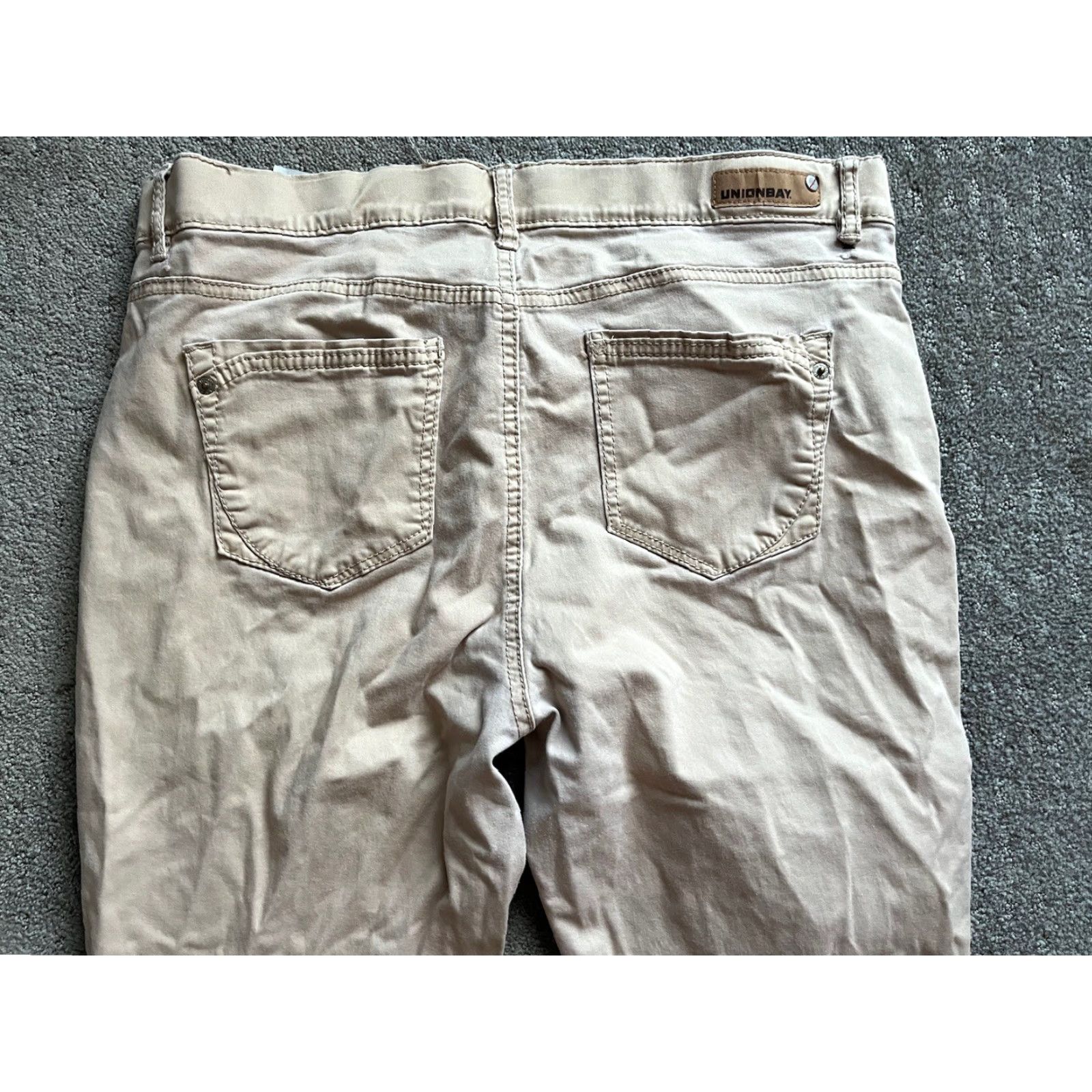Vintage VINTAGE UNIONBAY Juniors Pants Size 17 Skinny Beige Khaki Distressed Womens Size 38" / US 16 / IT 52 - 2 Thumbnail