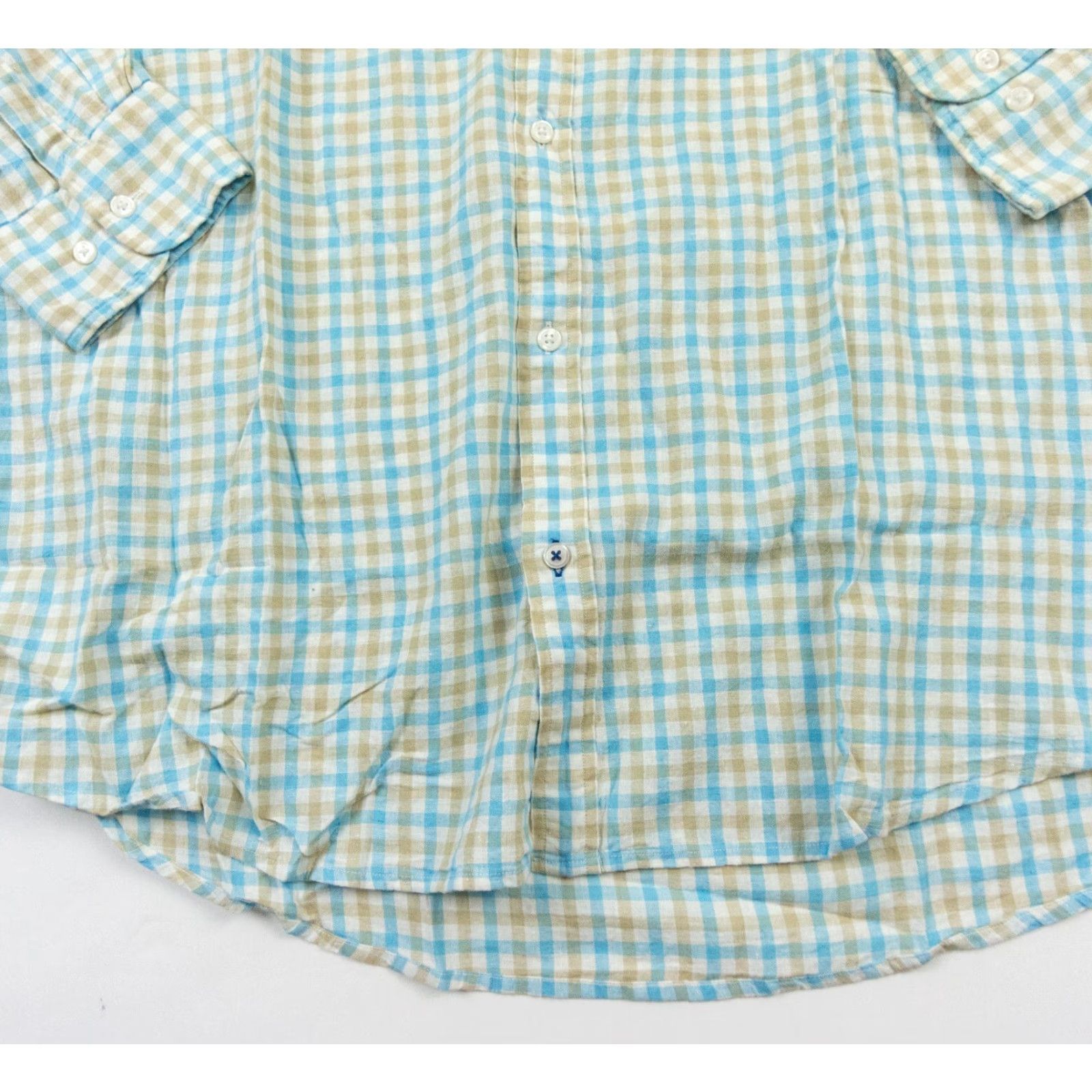 Vintage Linea Rossa Shirt 2XL Blue Linen Cotton Button-Down Collared Long Sleeve Regular Fit Mens Size US XXL / EU 58 / 5 - 3 Thumbnail