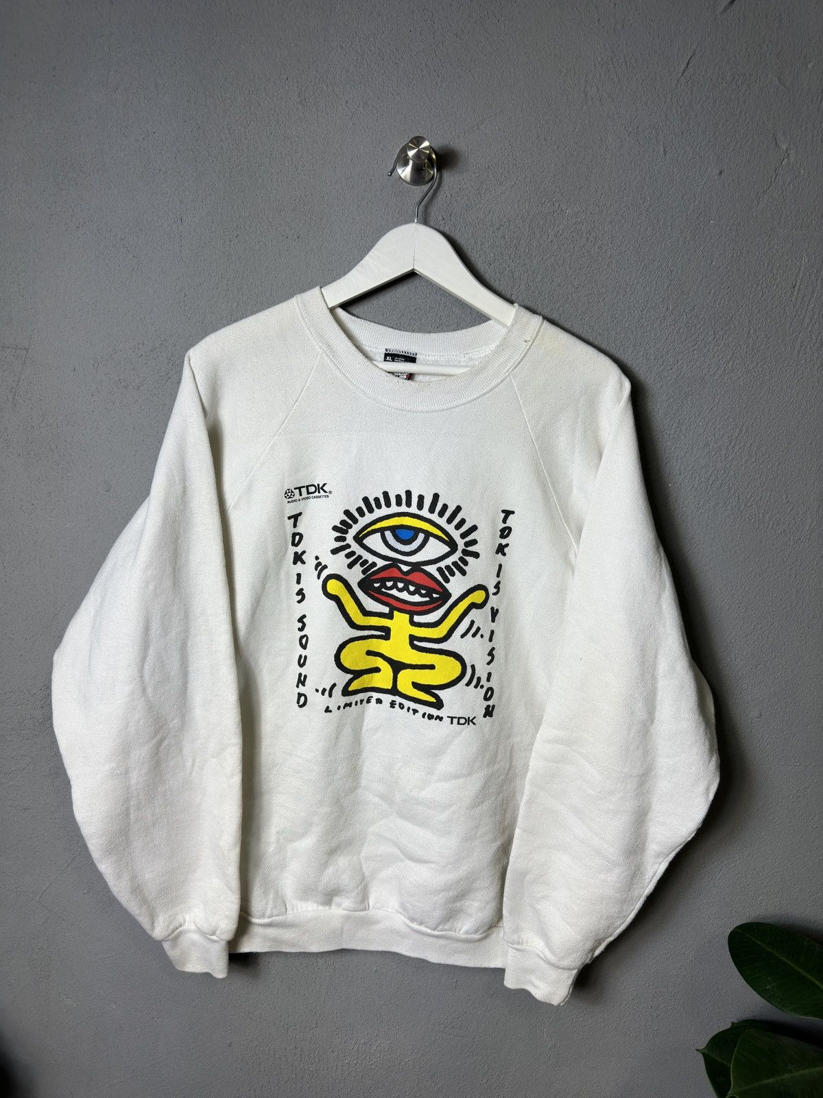 Apple × Vintage Vintage 90s Screen Star TDK Apple Sweatshirt Size US XL / EU 56 / 4 - 1 Thumbnail
