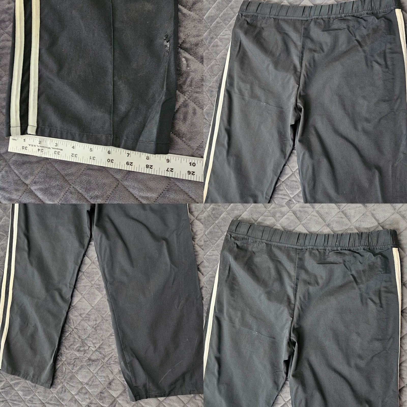 Express Express Cropped Pants Women’s M Black White Stripe Stretch Pull On Wide-Leg Casual Pants Size 32" / US 10 / IT 46 - 8 Thumbnail