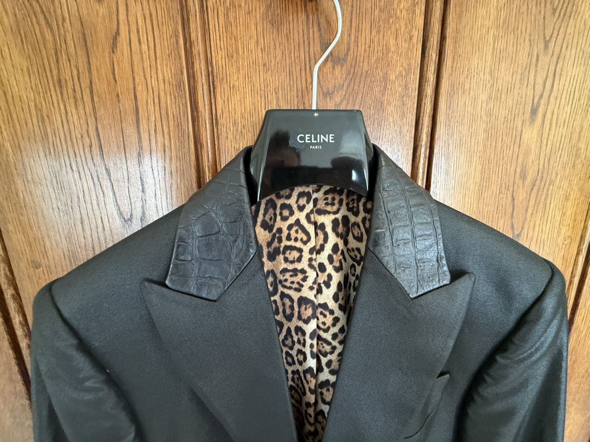 Sir Tom Baker 3k Sir Tom Baker tuxedo leather Fuck you leopard suit jacket Size 38R - 11 Thumbnail