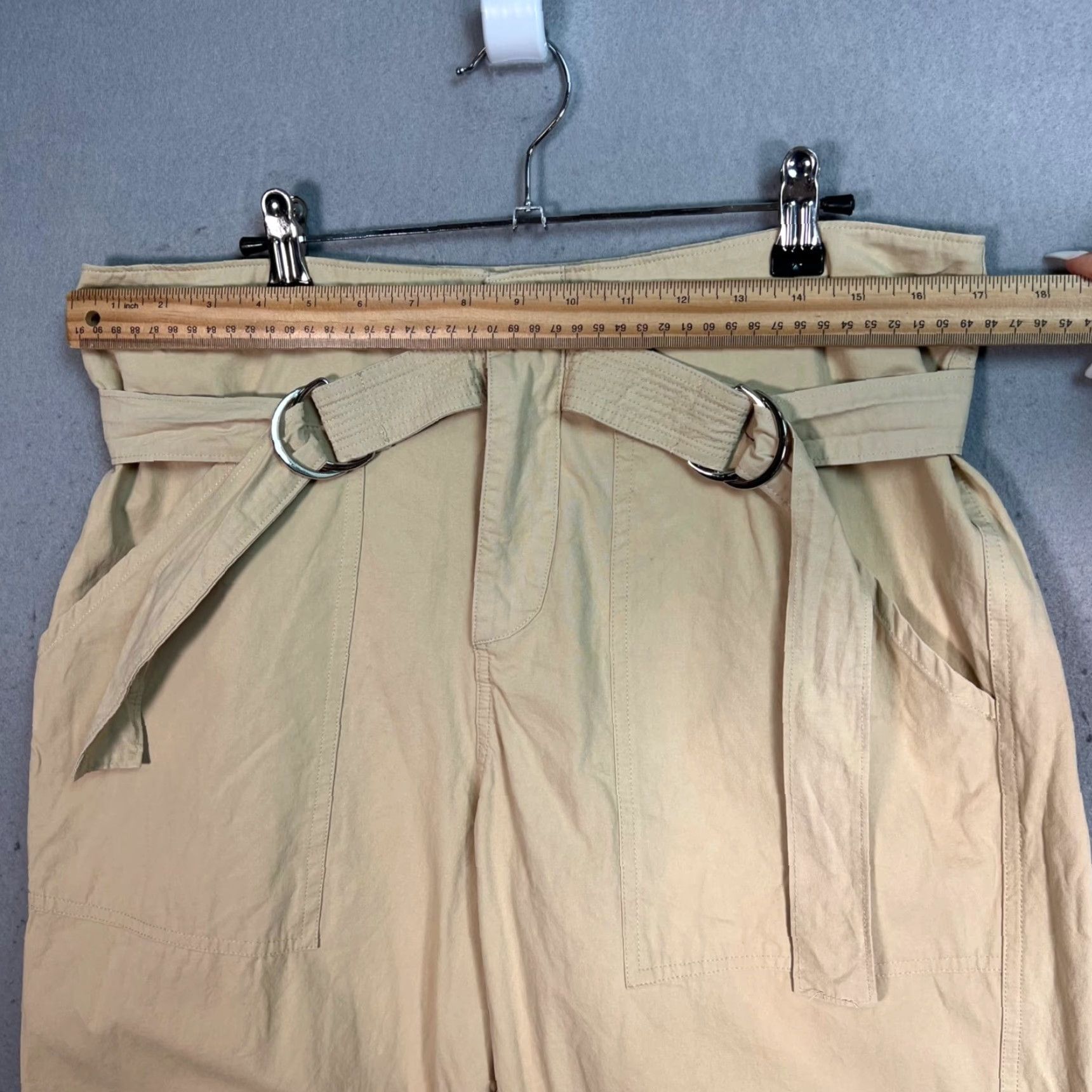 Vintage VINTAGE Grey Lab Pants Cargo High-Waisted Paperbag Belted Elastic Cuffs Women M Beige Gray Lab Adult Medium Size 32" / US 10 / IT 46 - 5 Thumbnail