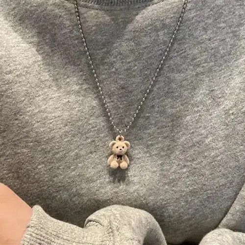 Jewelry Flocking Bear Pendant Necklaces in Silver, Men's