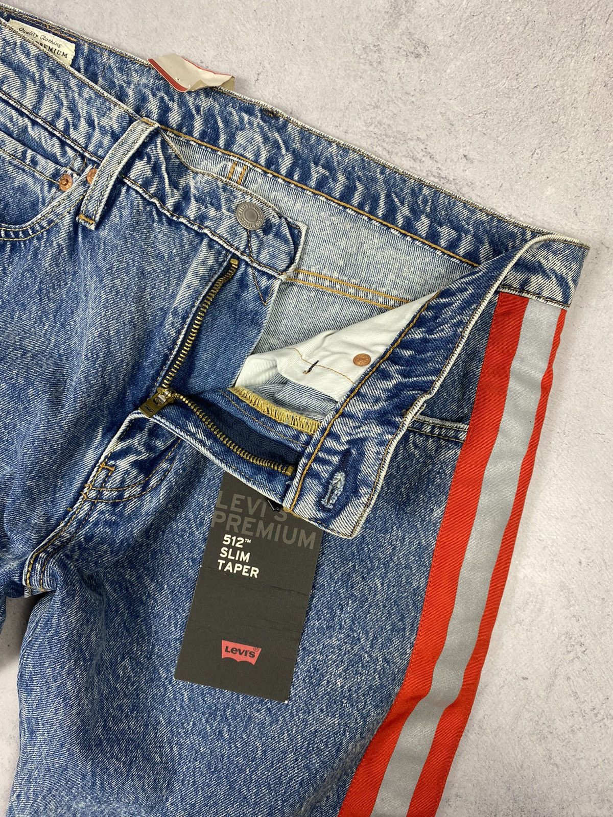 Designer × Levi's Levis 512 Premium San Francisco Reflective Wash Denim Jeans Size US 33 - 7 Thumbnail