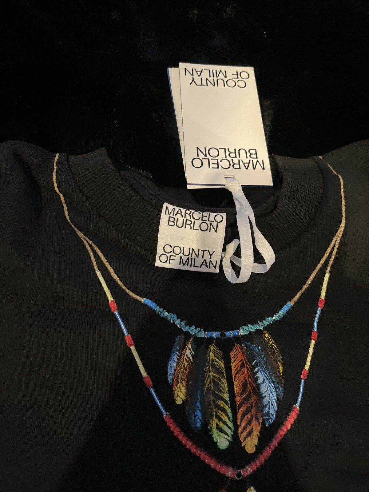Marcelo Burlon Marcelo Burlon Black Tee Size US L / EU 52-54 / 3 - 2 Thumbnail