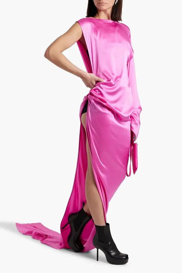 Rick Owens o1y0126 Maxi Dress in Pink Size S / US 4 / IT 40 - 2 Thumbnail