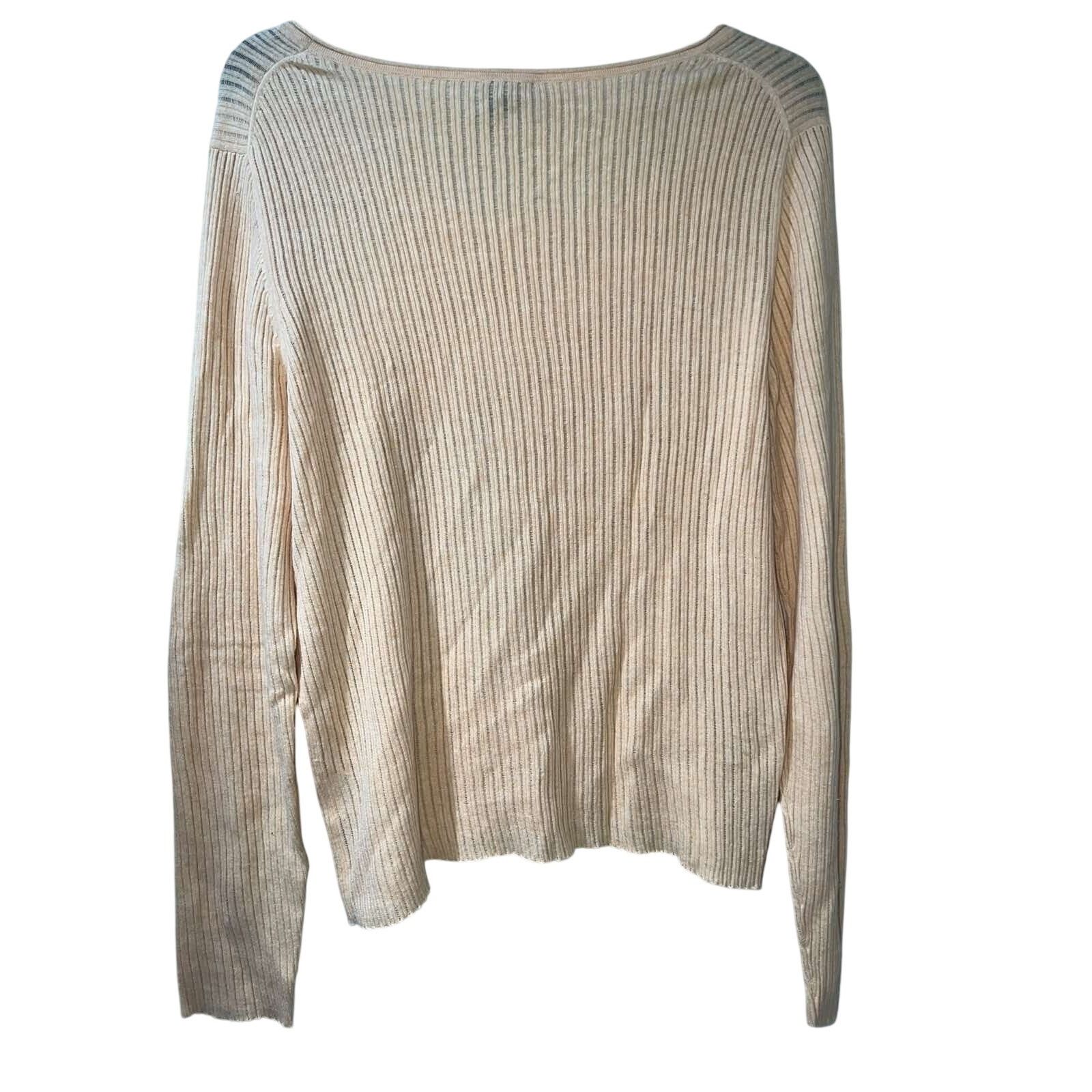 Eileen Fisher Eileen Fisher Womens Ribbed Top Peach Cotton Size L A003292 Size L / US 10 / IT 46 - 2 Thumbnail