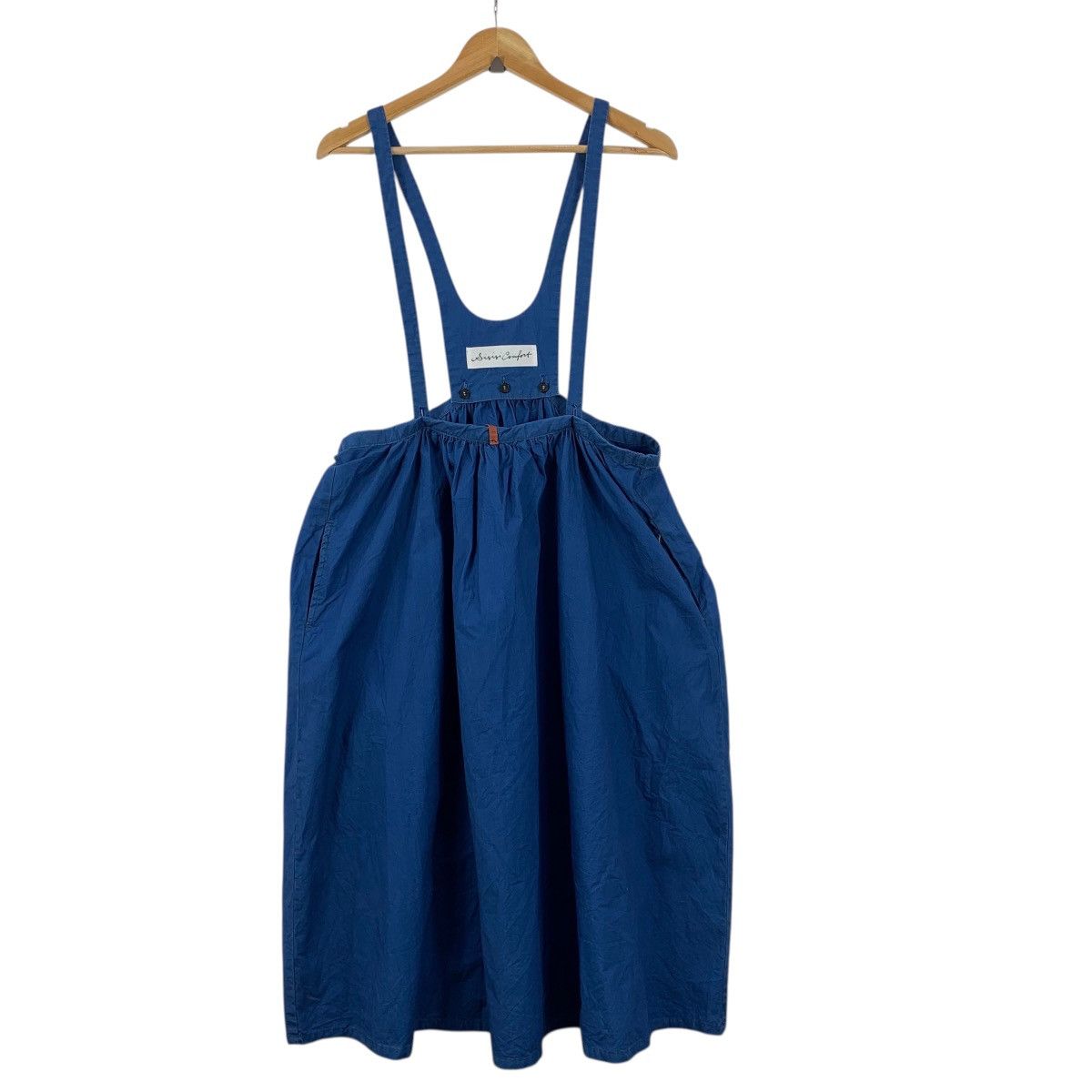 Other SISISI COMFORT SIHIRAI Osaka Pure Indigo Midi Skirt Pinafore Size 29" - 3 Thumbnail
