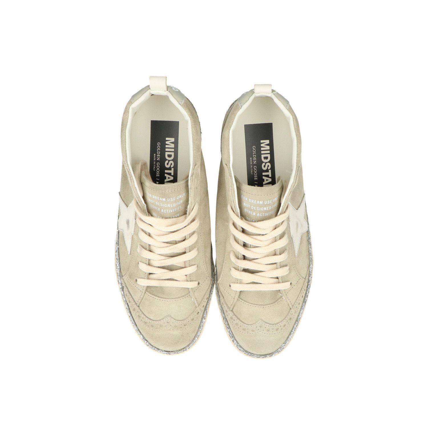 GOLDEN GOOSE Mid Star Women's White/Ice Suede Sneakers New (