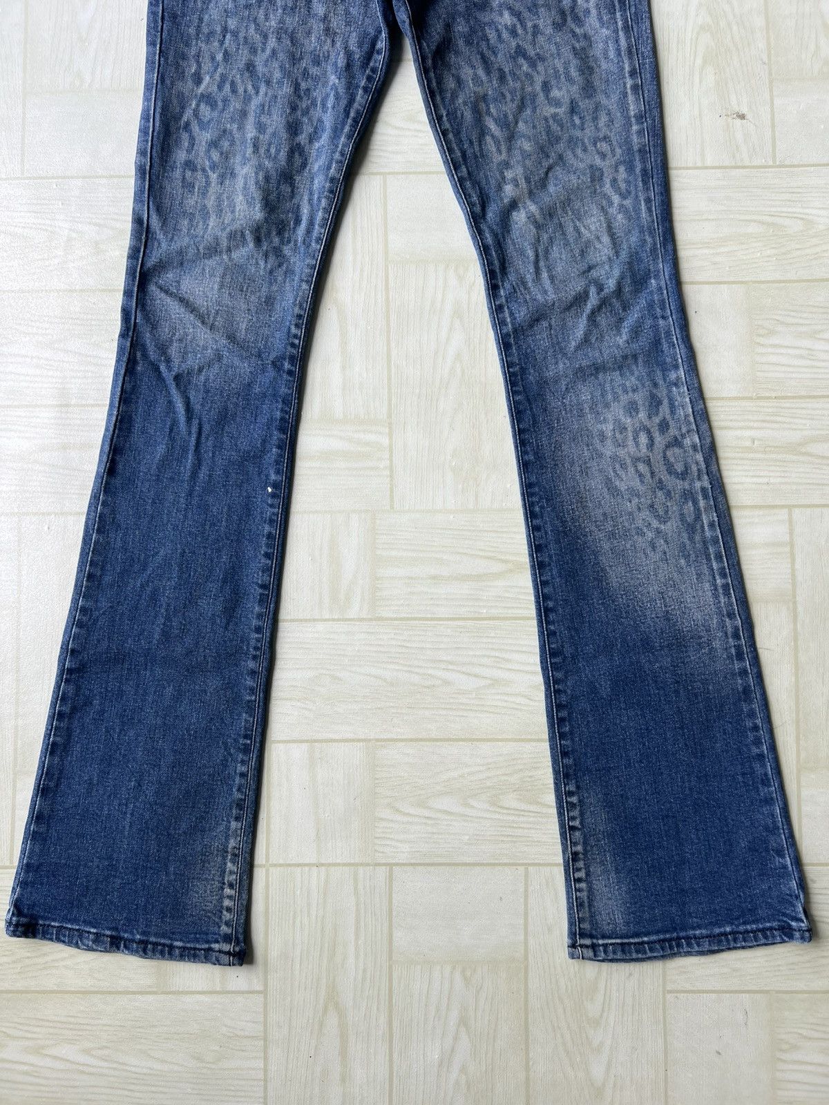 Schlussel Schlussel 🇯🇵 Lace Up Flare Leopard Print Stretch Denim Jeans Size US 28 / EU 44 - 5 Thumbnail