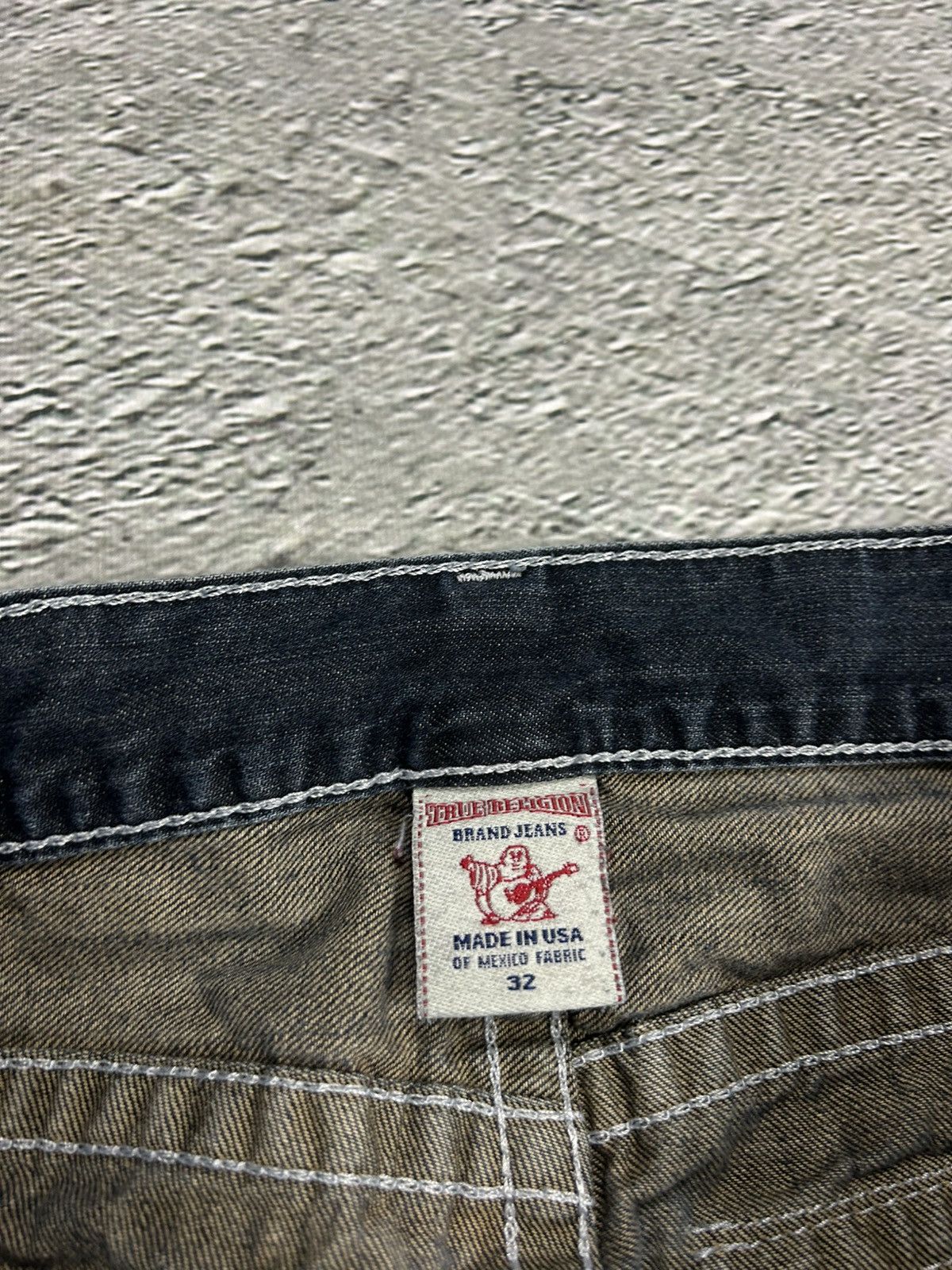 True Religion × Vintage True Religion navy jeans white thick stitching straight Y2K Size US 31 - 11 Thumbnail