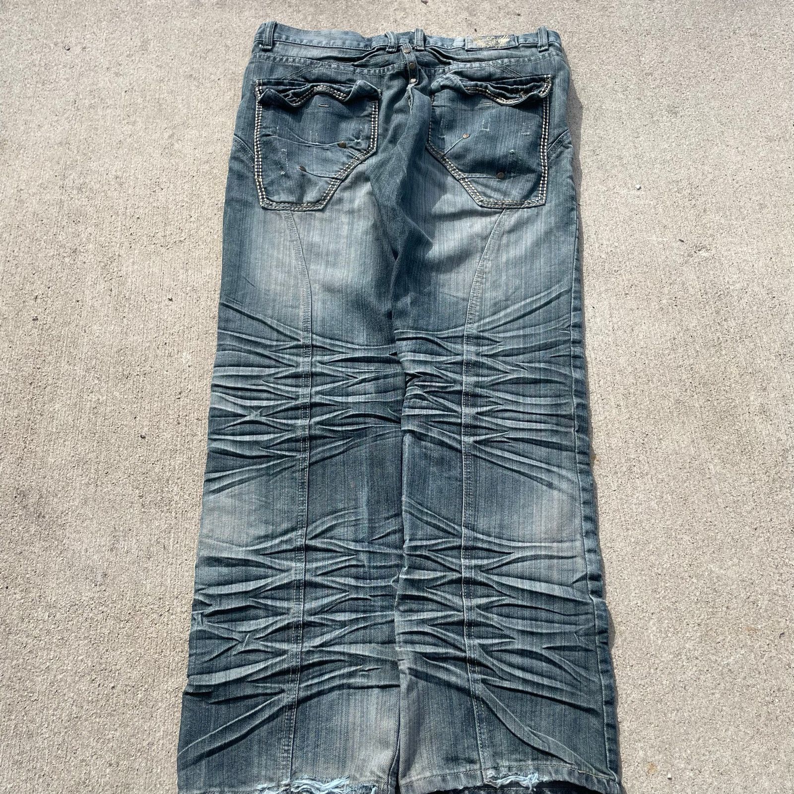 Vintage F.U.S.A.I. Jeans 36x31.5 Distressed Denim Y2K Faded Blue Size US 36 / EU 52 - 1 Thumbnail