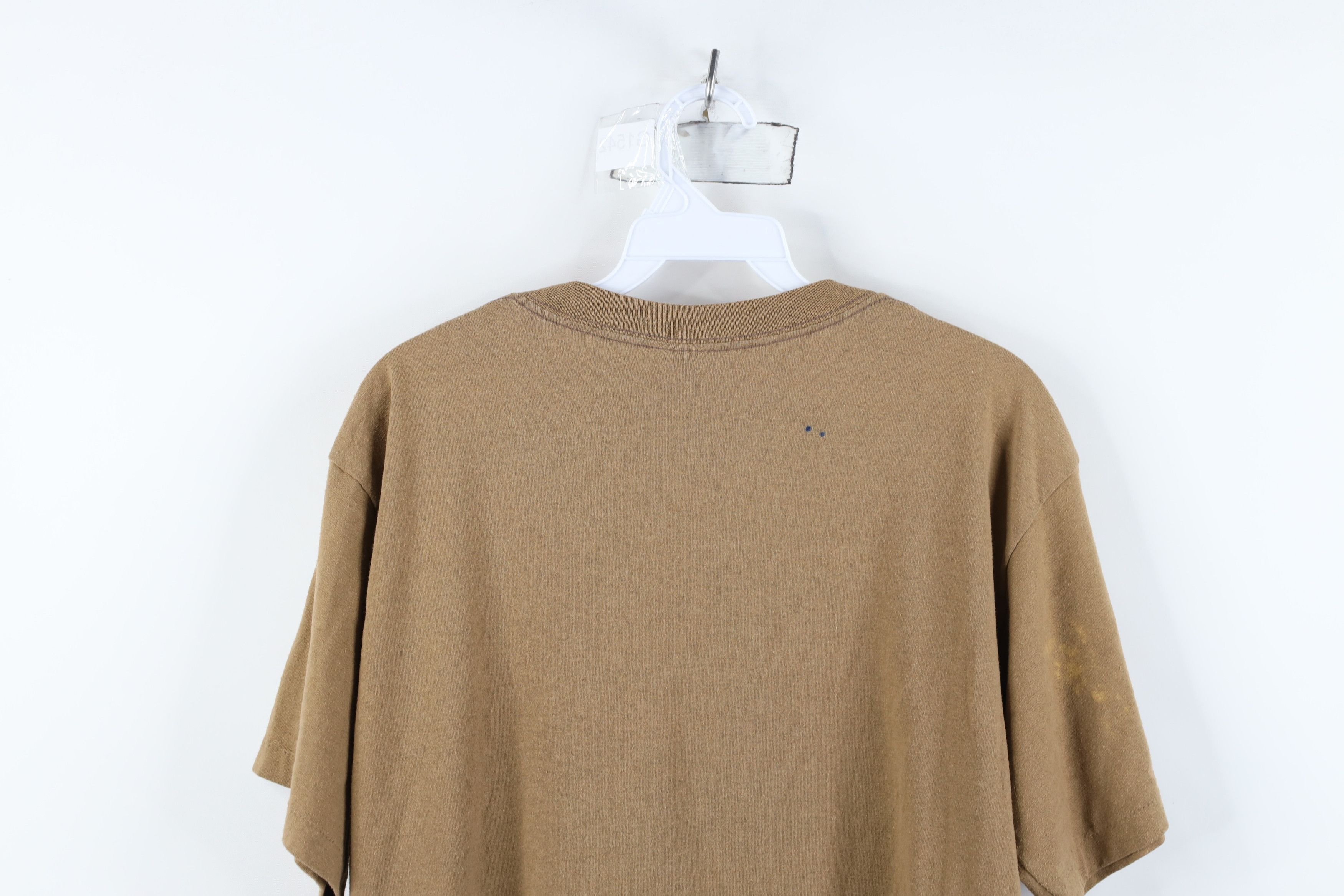 Vintage Vintage 70s Streetwear Blank Short Sleeve T-Shirt Brown USA Size US L / EU 52-54 / 3 - 12 Thumbnail
