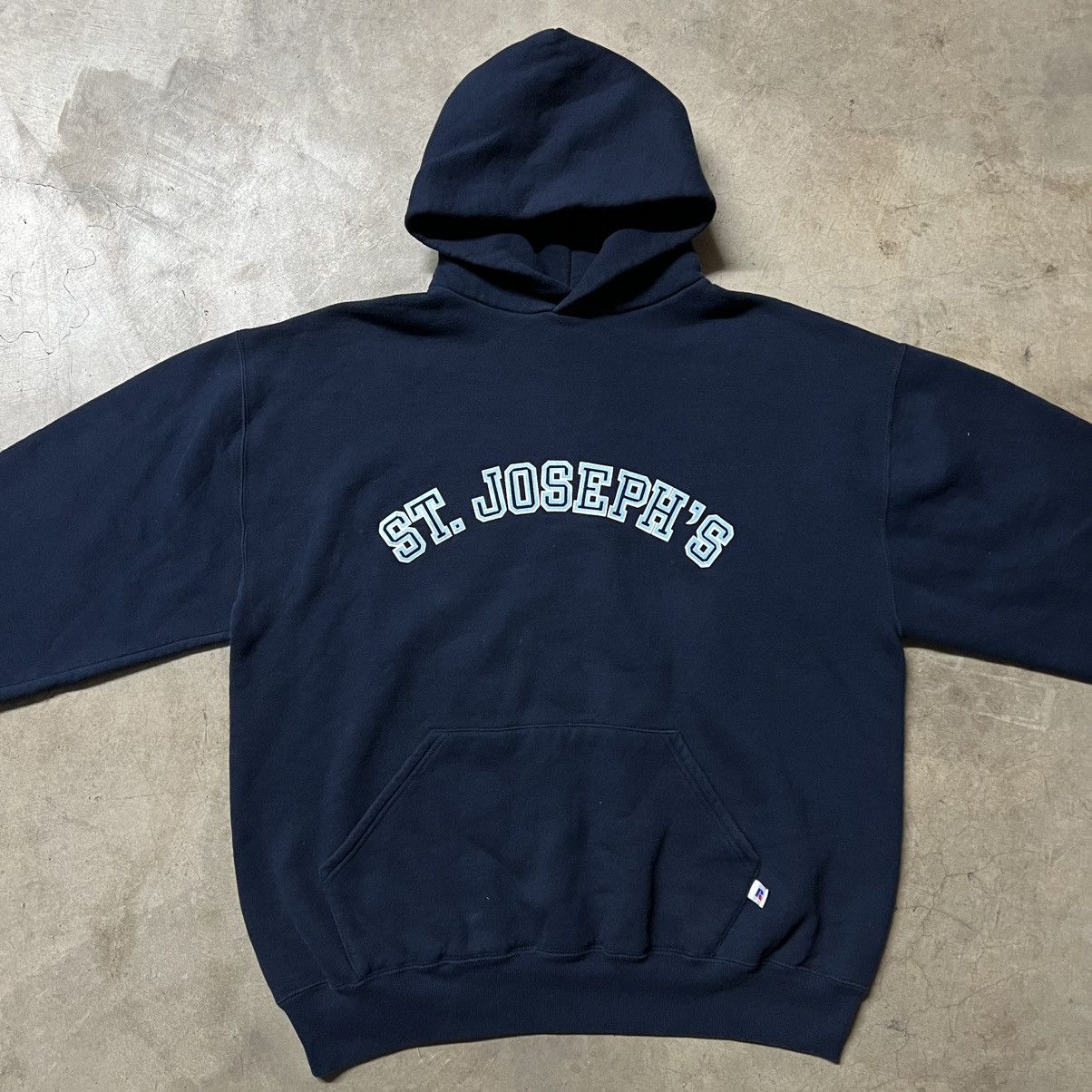 Russell Athletic × Vintage Vintage 90’s St. Joseph’s Russell Athletic Hoodie Sweater Size US XL / EU 56 / 4 - 2 Thumbnail