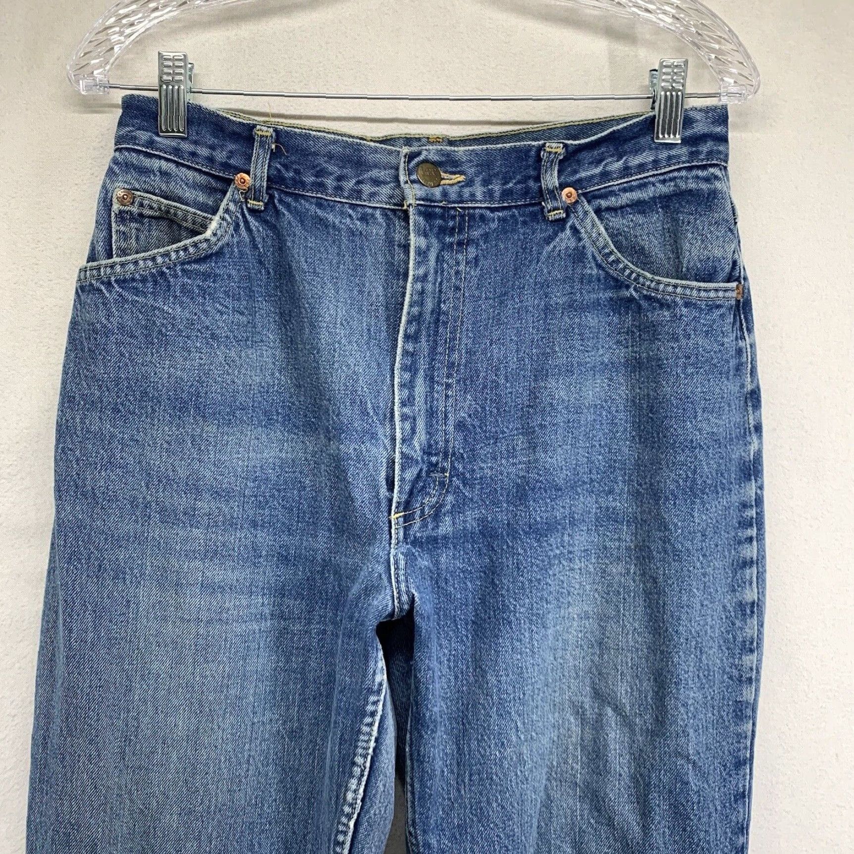 Lee VINTAGE Lee Riders Jeans Women High Rise Slim Fit 31x30 Blue Cotton Denim USA - Straight Pockets Size 24" / US 00 / IT 34 - 3 Thumbnail