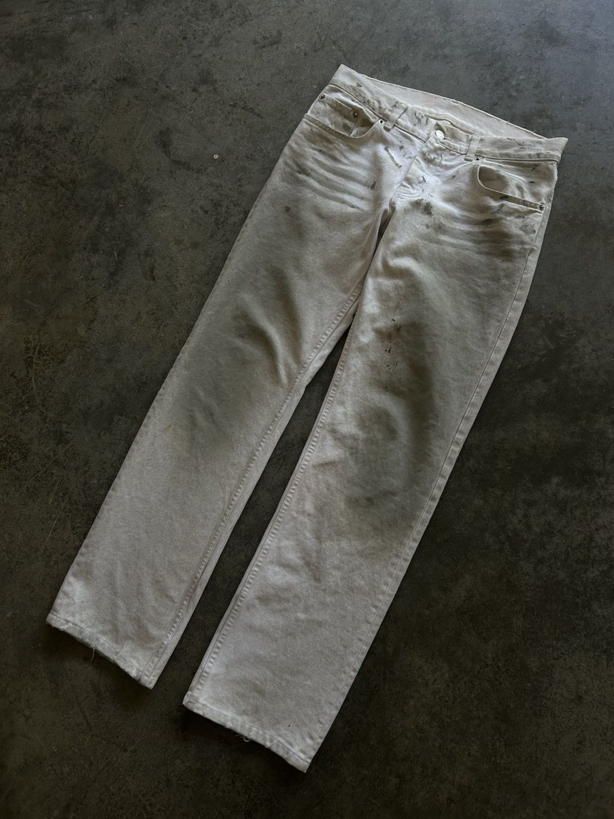 Helmut Lang SS03 Painter Denim Dirty Distressed Size US 29 - 2 Thumbnail
