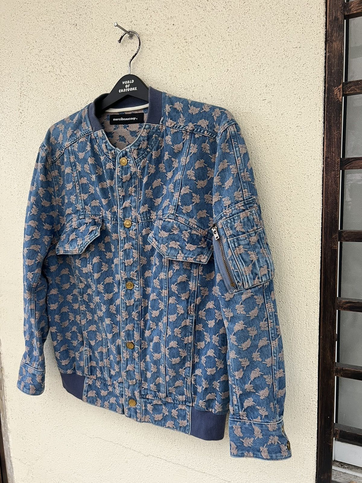 Issey Miyake Mercibeaucoup Embroidered Denim Bomber Trucker Jacket Size US M / EU 48-50 / 2 - 10 Thumbnail