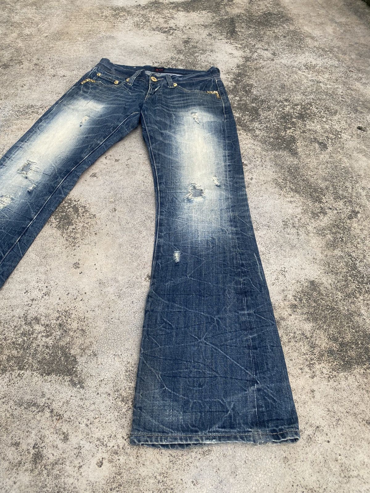 If Six Was Nine × JACKROSE Flare Jeans Jackrose Distressed Clawmark Bootcut Size US 30 / EU 46 - 2 Thumbnail