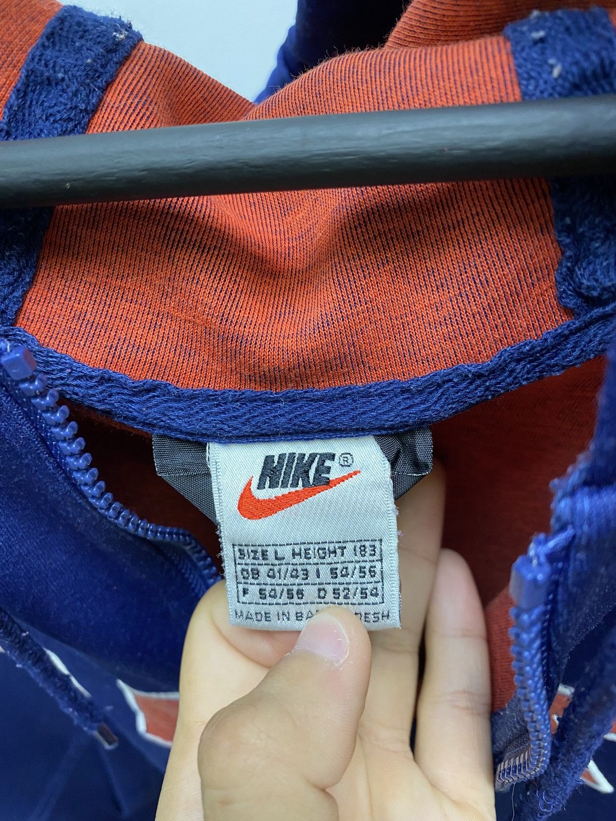 Nike × Vintage 90s NIKE Zip HOODED Y2k CENTRAL HOODIE Size US L / EU 52-54 / 3 - 10 Thumbnail