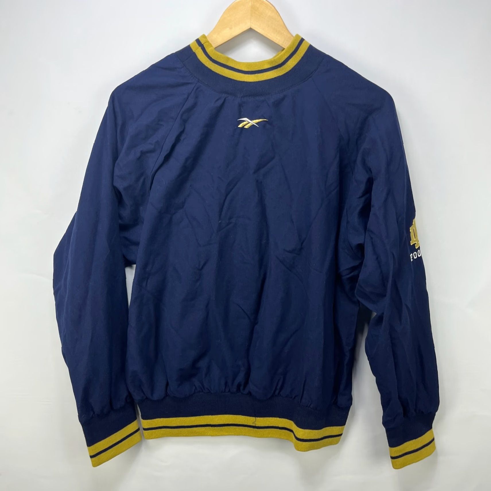Reebok VINTAGE Notre Dame University Fighting Irish Reebok Pullover Jacket Small Windbreaker Jacket Mens Blue 90s Size US S / EU 44-46 / 1 - 6 Thumbnail