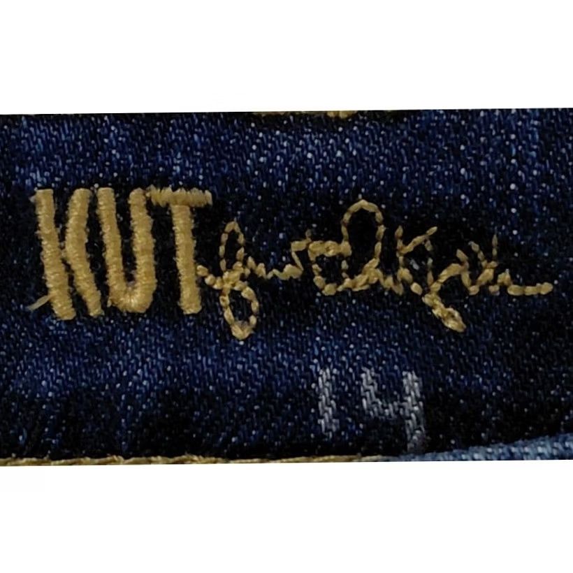 Vintage KUT from the Kloth Stevie Straight Leg Jeans Size 4 Solid Denim KP560MB7 Size 27" / US 4 / IT 40 - 5 Thumbnail