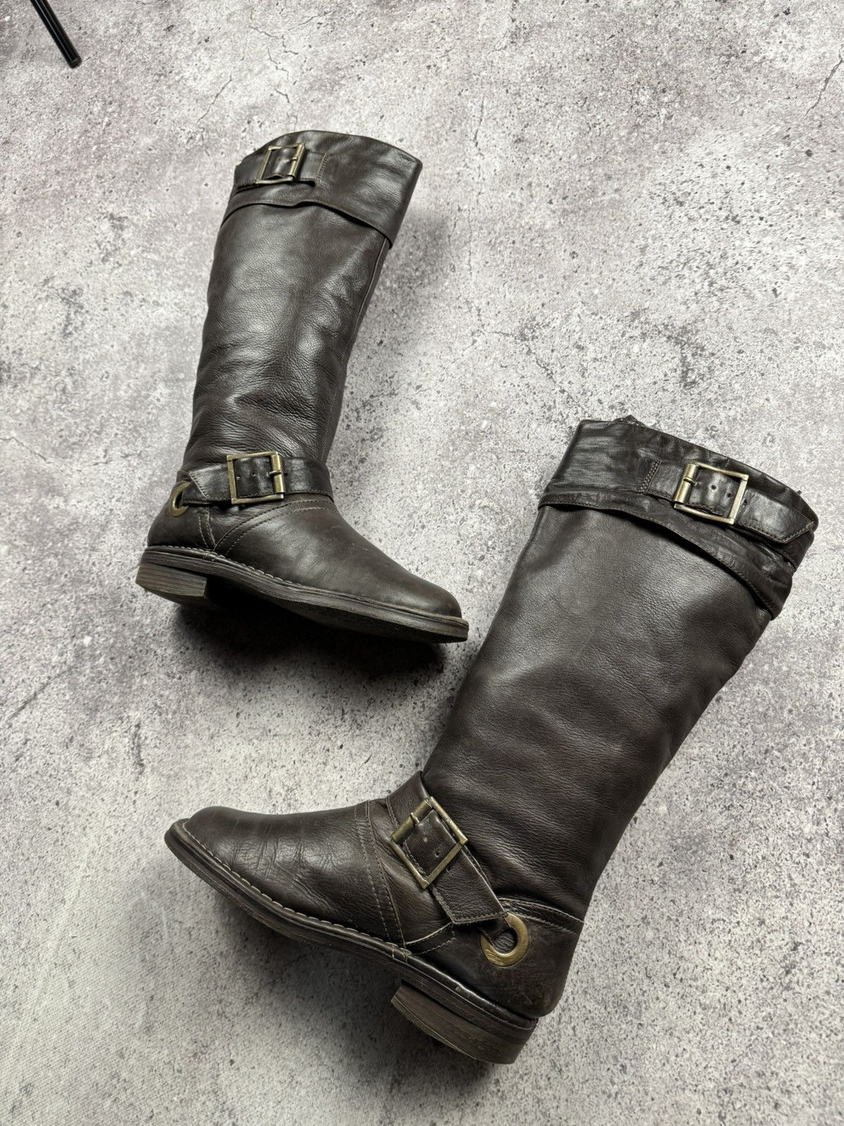 If Six Was Nine Vintage AS 98 Heel Rick Owens Style Leather Biker Boots Y2K Size US 8 / IT 38 - 13 Thumbnail