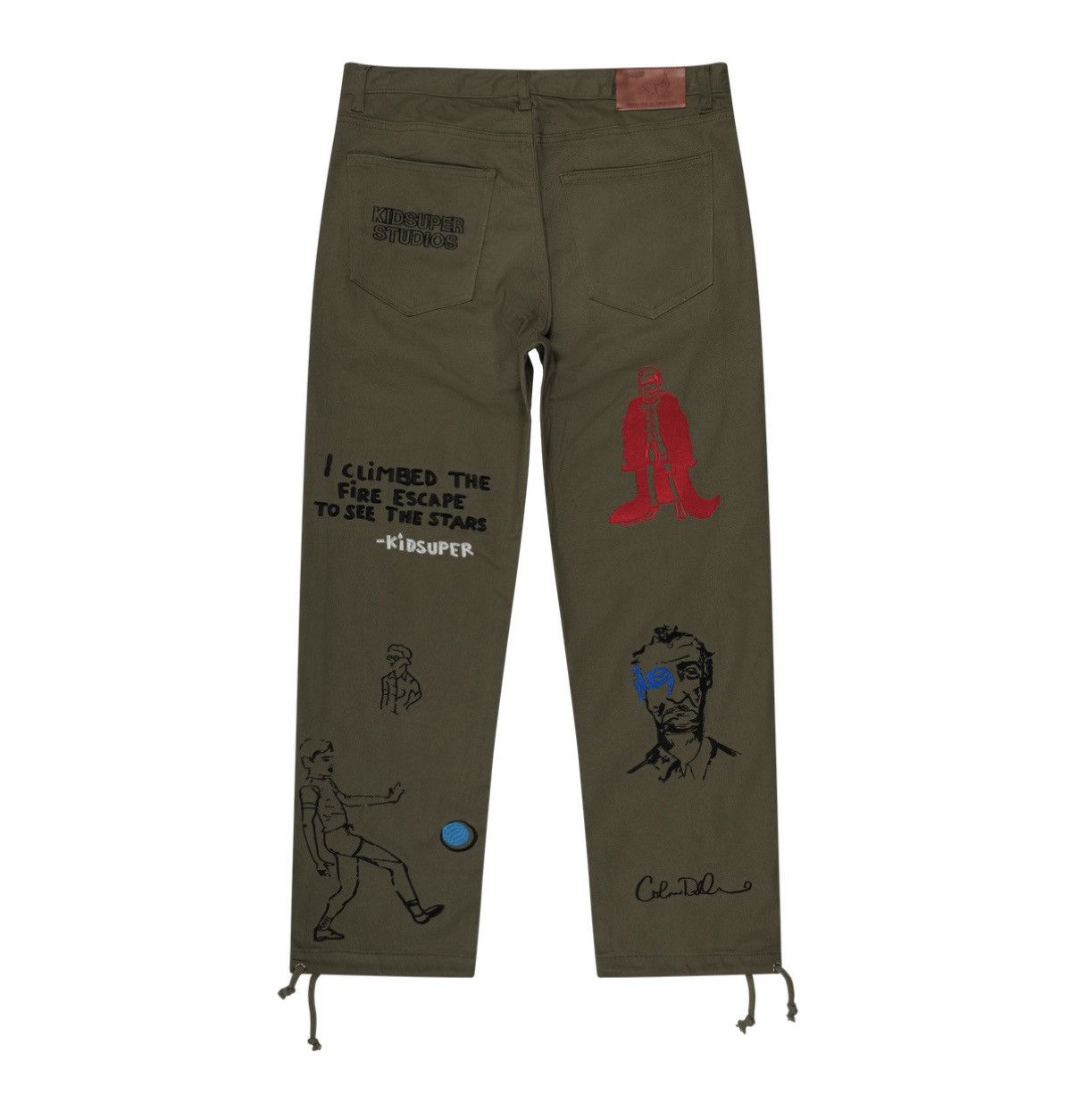 KidSuper Green Embroidered Pants Size US 32 / EU 48 - 2 Thumbnail