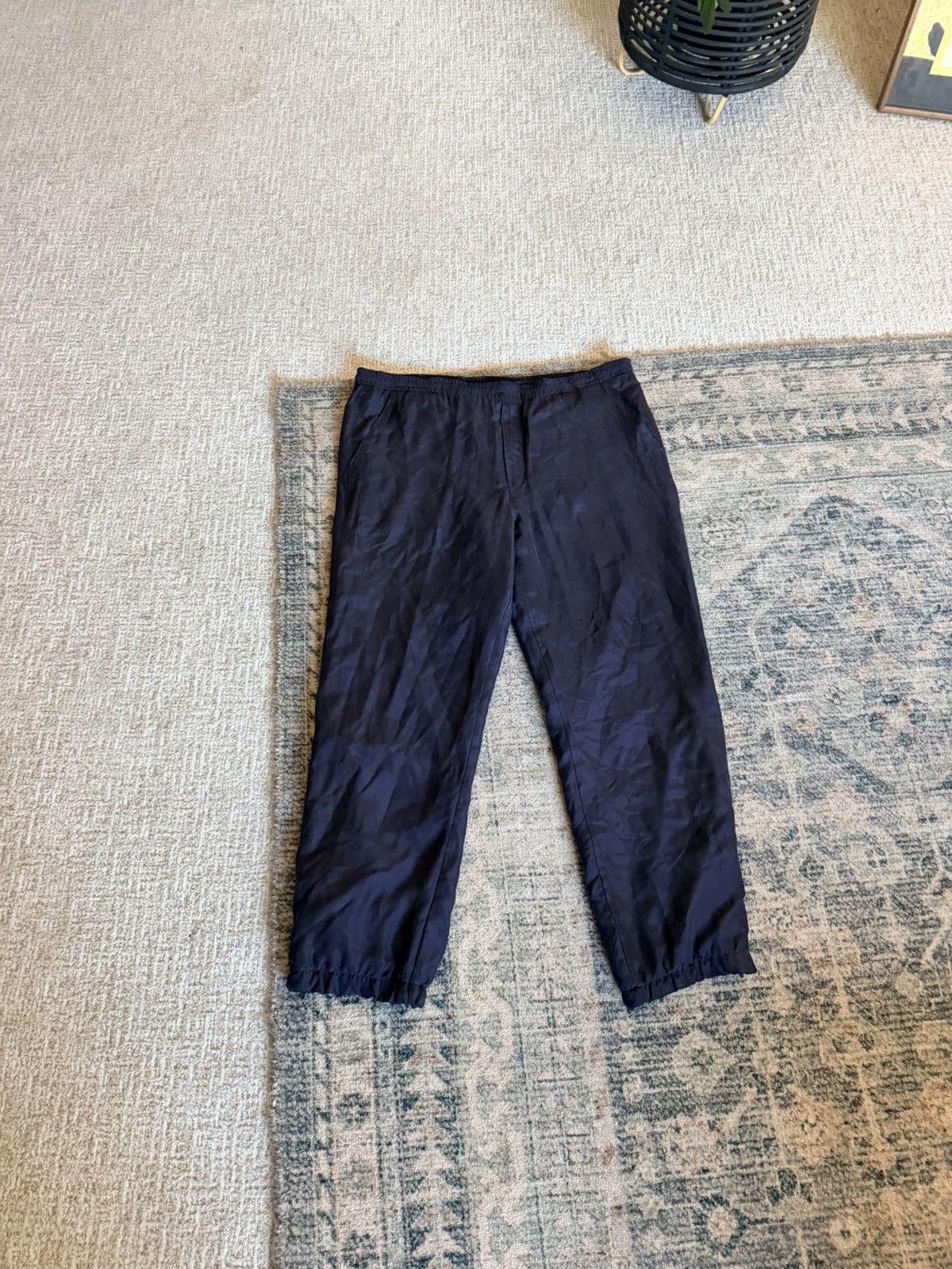 Dior Vintage Christian Dior Monsieur navy silk drawstring pants M Size US 32 / EU 48 - 3 Thumbnail