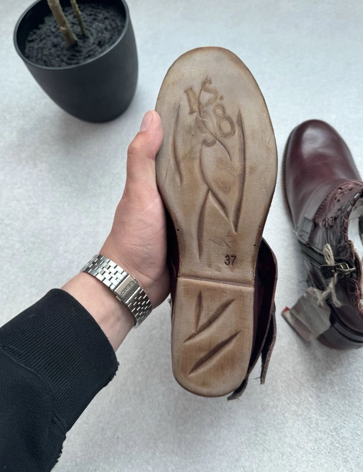 A.S.98 Vintage A.S 98 AIRSTEP Ankle Leather Burgundy Boots Size 37 Size US 6.5 / IT 36.5 - 11 Thumbnail