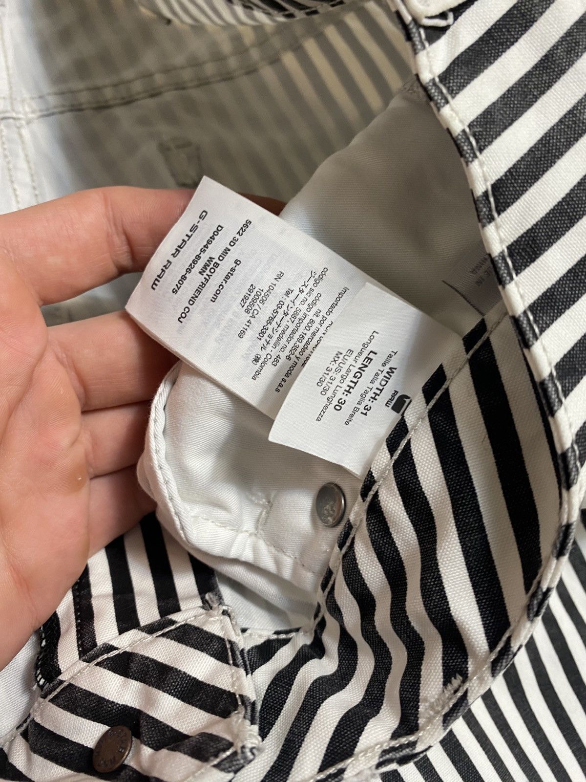 G-Star GSTAR RAW D-Mid 3D Boyfriend | Striped Pants | W34 L30 Size US 34 / EU 50 - 4 Thumbnail