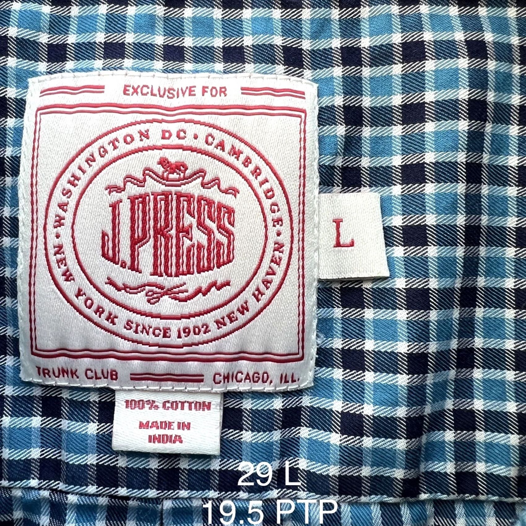 Vintage J Press Shirt Large Blue Collared Button Up Long Sleeve Chicago Illinois Size US L / EU 52-54 / 3 - 6 Thumbnail