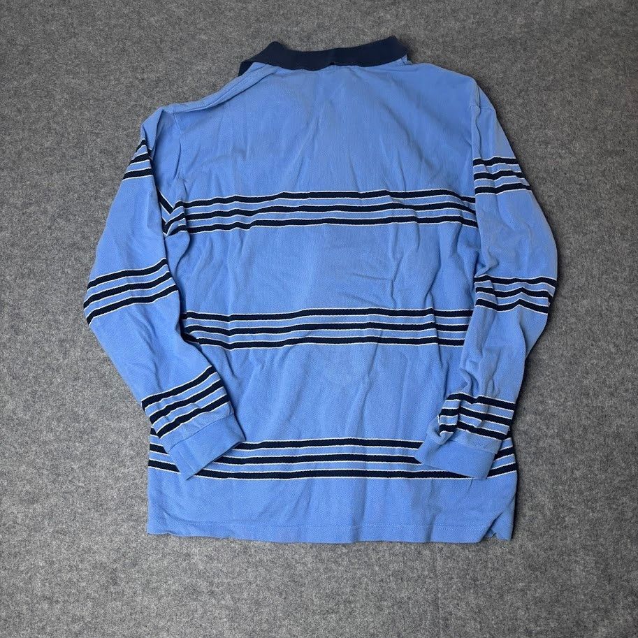 Lacoste Lacoste Blue Stripe Long Sleeve Croc Logo Polo Shirt Mens 7 Size US XXL / EU 58 / 5 - 5 Thumbnail