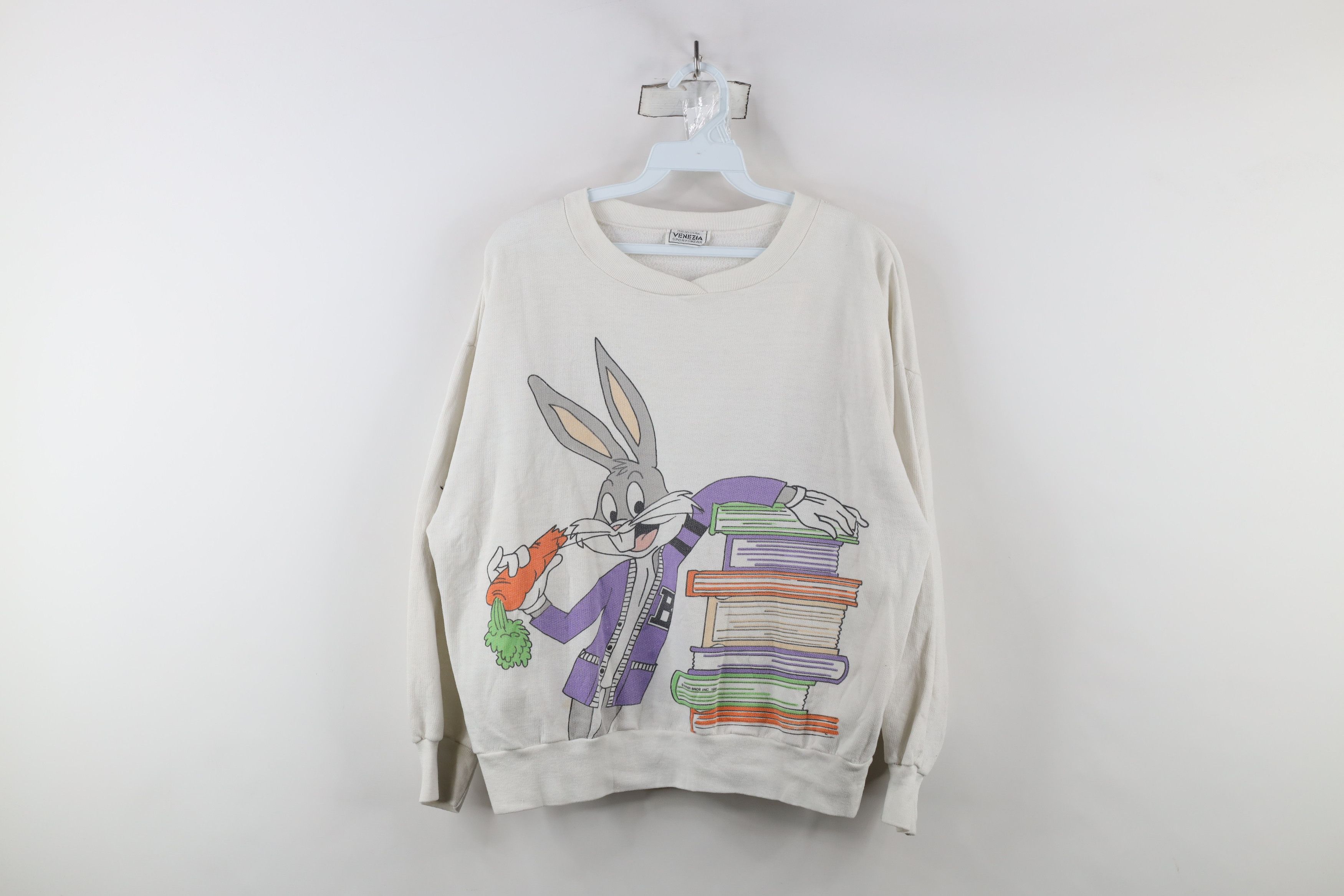 Vintage Vintage 80s Warner Bros Fit Bugs Bunny Crewneck Sweatshirt Size L / US 10 / IT 46 - 1 Thumbnail