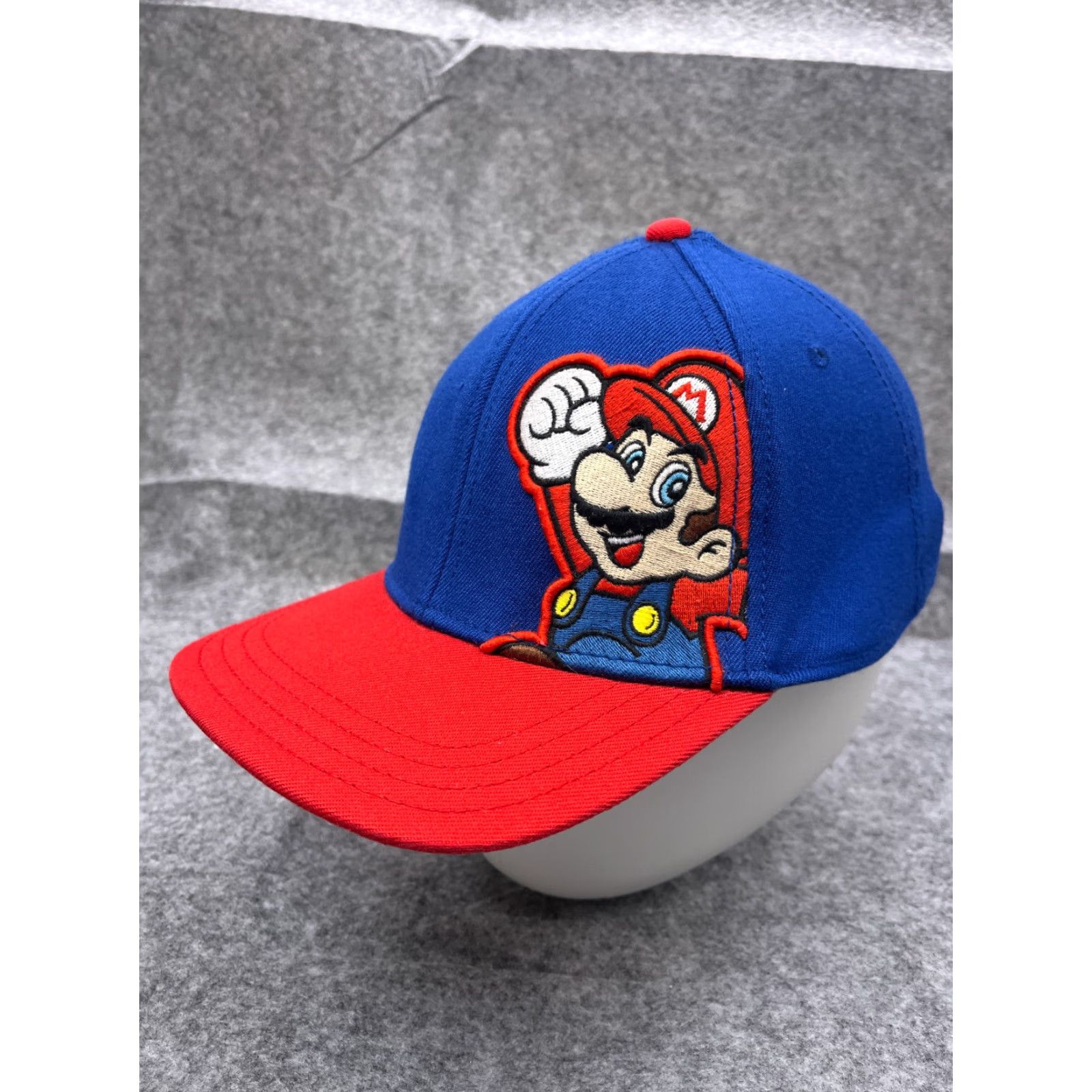 Vintage Bioworld Nintendo Super Marios Hat Cap Fitted Adult One Size Blue Acrylic Spandex Stretch Twill Baseball Cap Mens 90s Video Game Classic Theme cap Size ONE SIZE - 5 Thumbnail