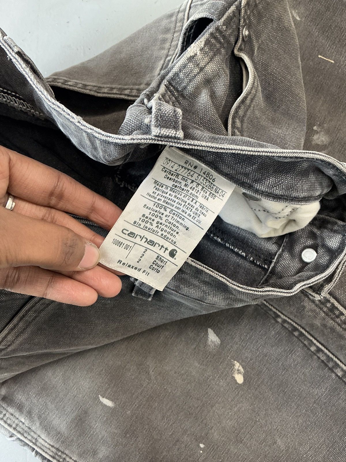 Carhartt × Vintage Vintage sunfade Carhartt B01 BLK painted double knee denim Size US 29 - 8 Thumbnail