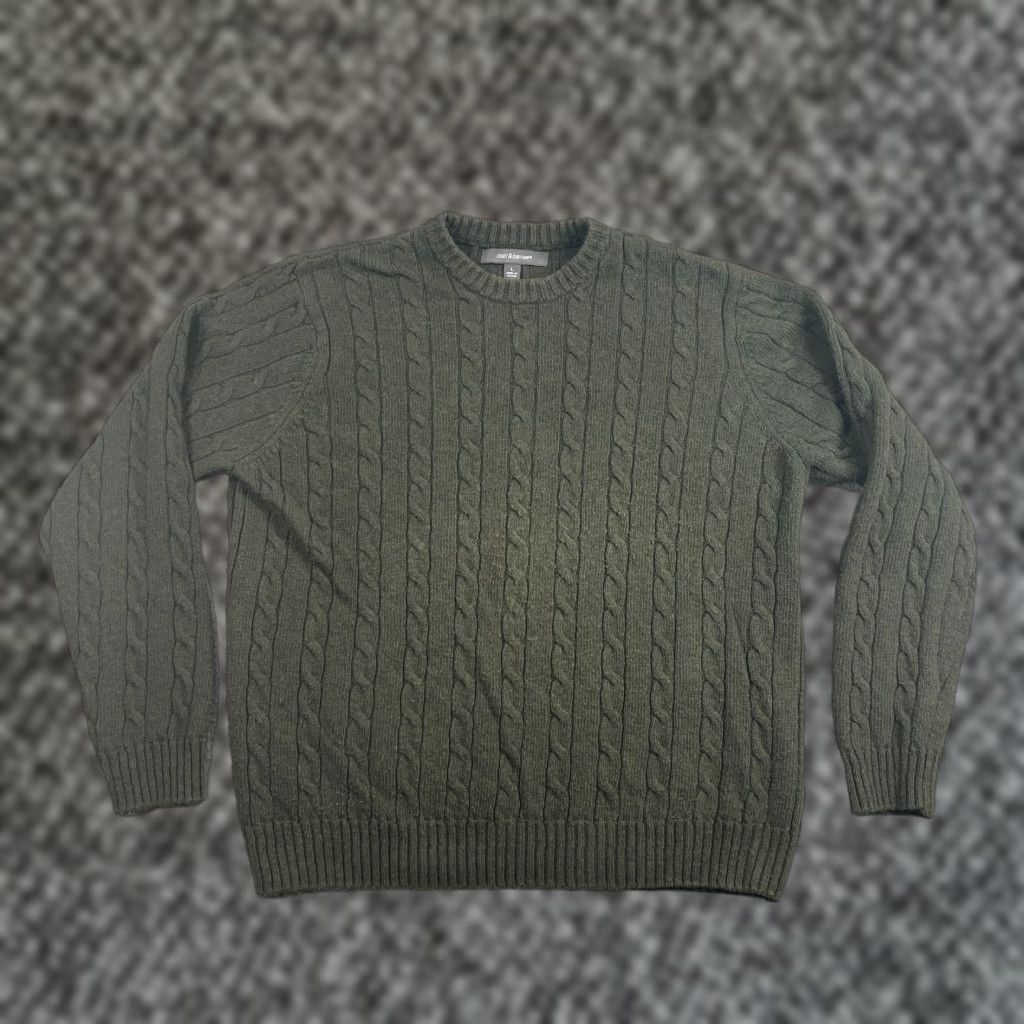 Croft & Barrow VINTAGE Croft & Barrow Mens Sweater Pullover Knit Crew Neck Olive Green L 90s Casual Winter Fall Seasonal Size US L / EU 52-54 / 3 - 1 Thumbnail