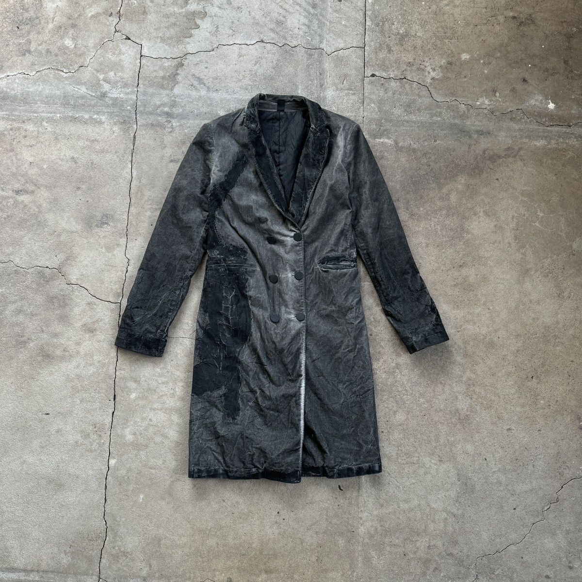 20471120 Archive Bray Steve Alan Avant Garde Gray Printed Coat Size M / US 6-8 / IT 42-44 - 1 Thumbnail