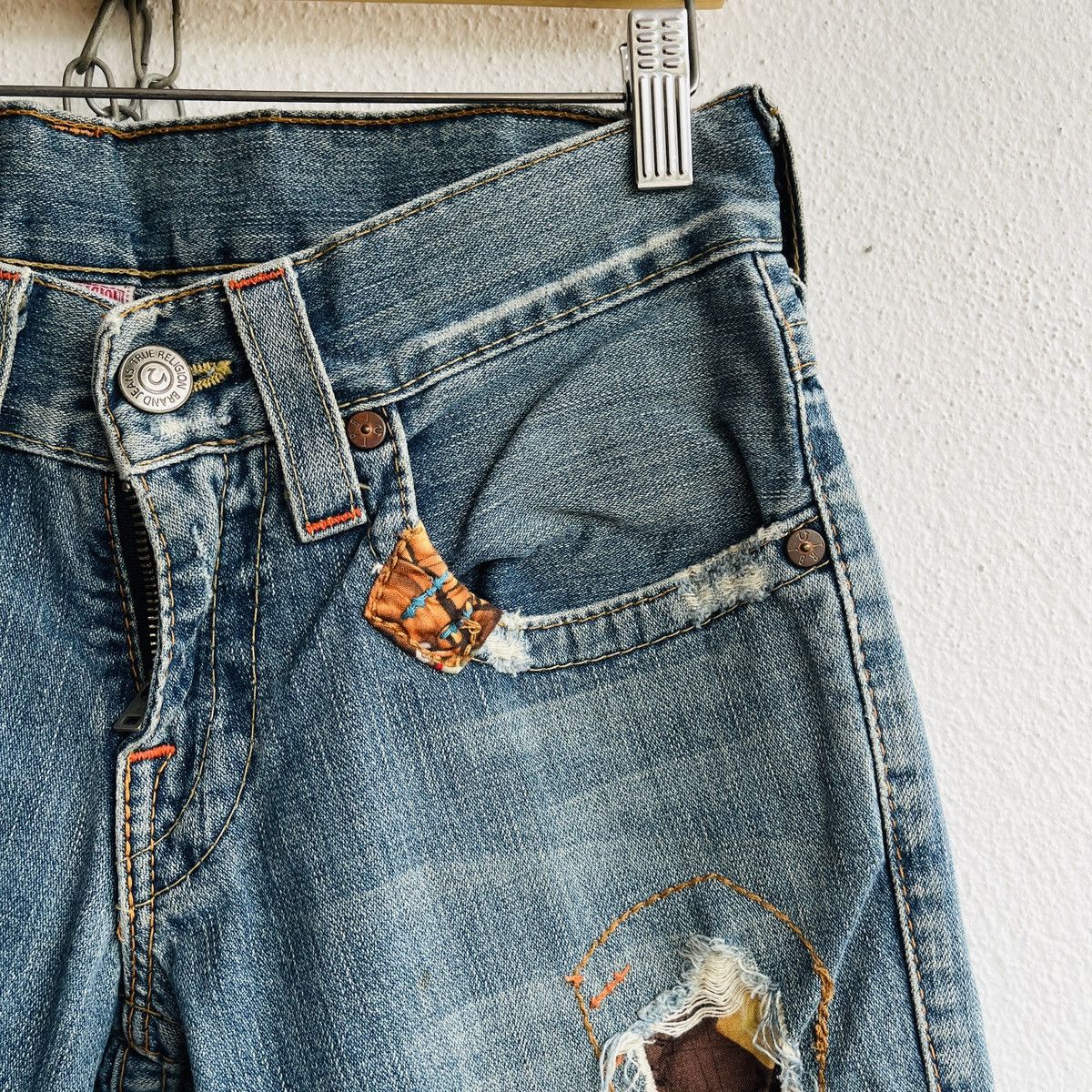 Seditionaries Flared TRUE RELIGION Distressed Patches Sashiko Jeans Size US 28 / EU 44 - 7 Thumbnail