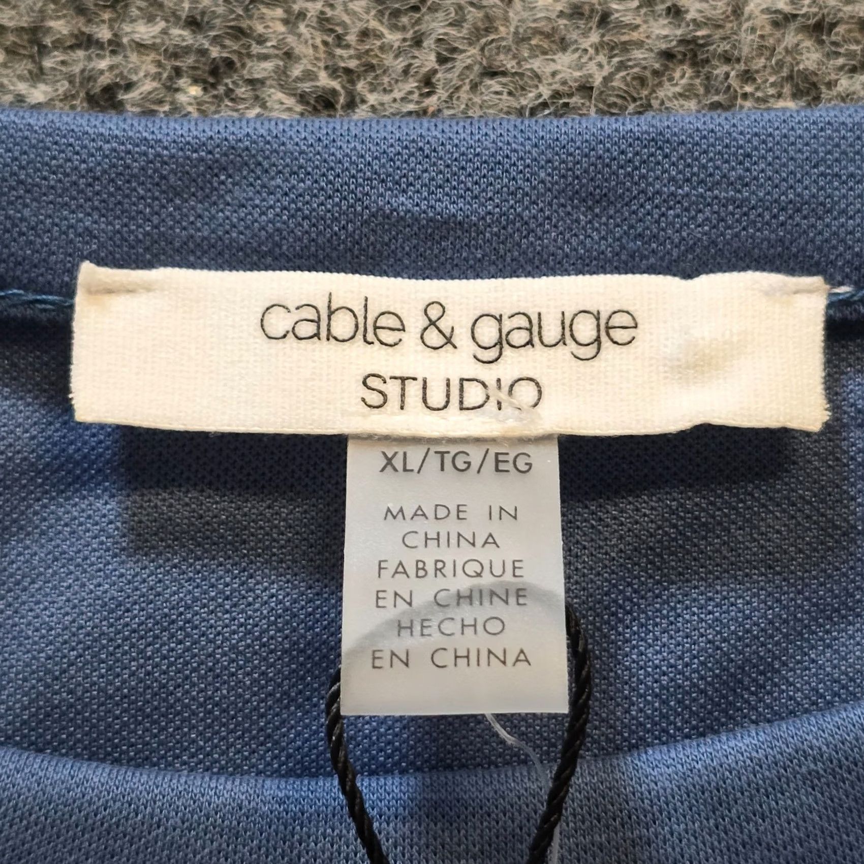 Vintage Cable Gauge Top Womens XL Blue Short Sleeve Soft Stretch Casual Capsule Shirt Men's? No—Womens Regular Fit T-Shirt Size XL / US 12-14 / IT 48-50 - 4 Thumbnail