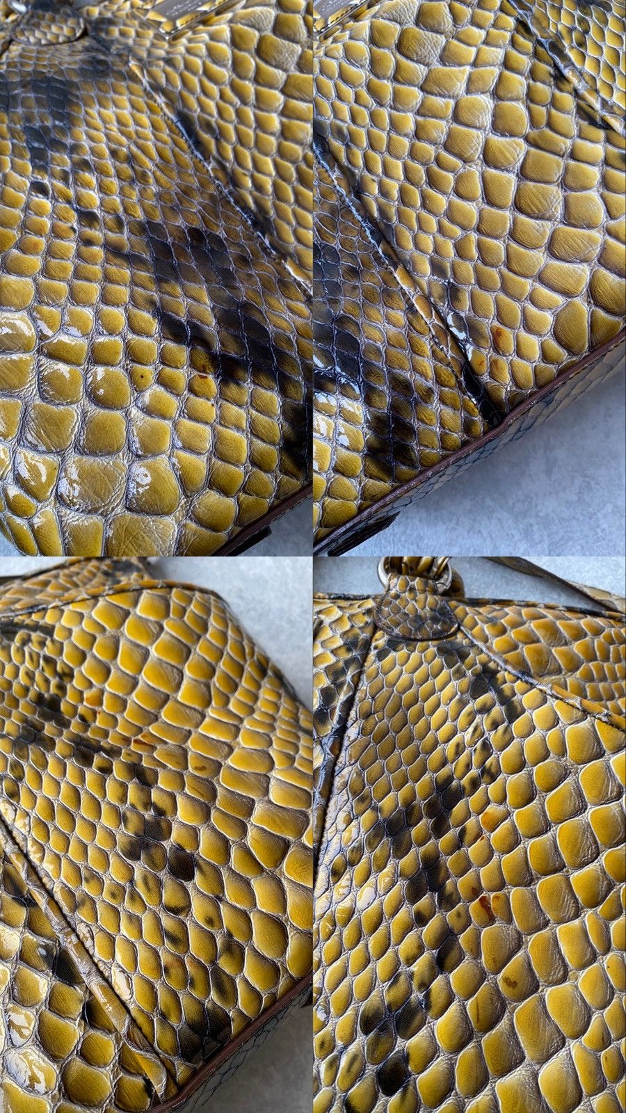 Giorgio Armani Giorgio Armani Python Style Calfskin Shoulder Travel Bag Size ONE SIZE - 10 Thumbnail