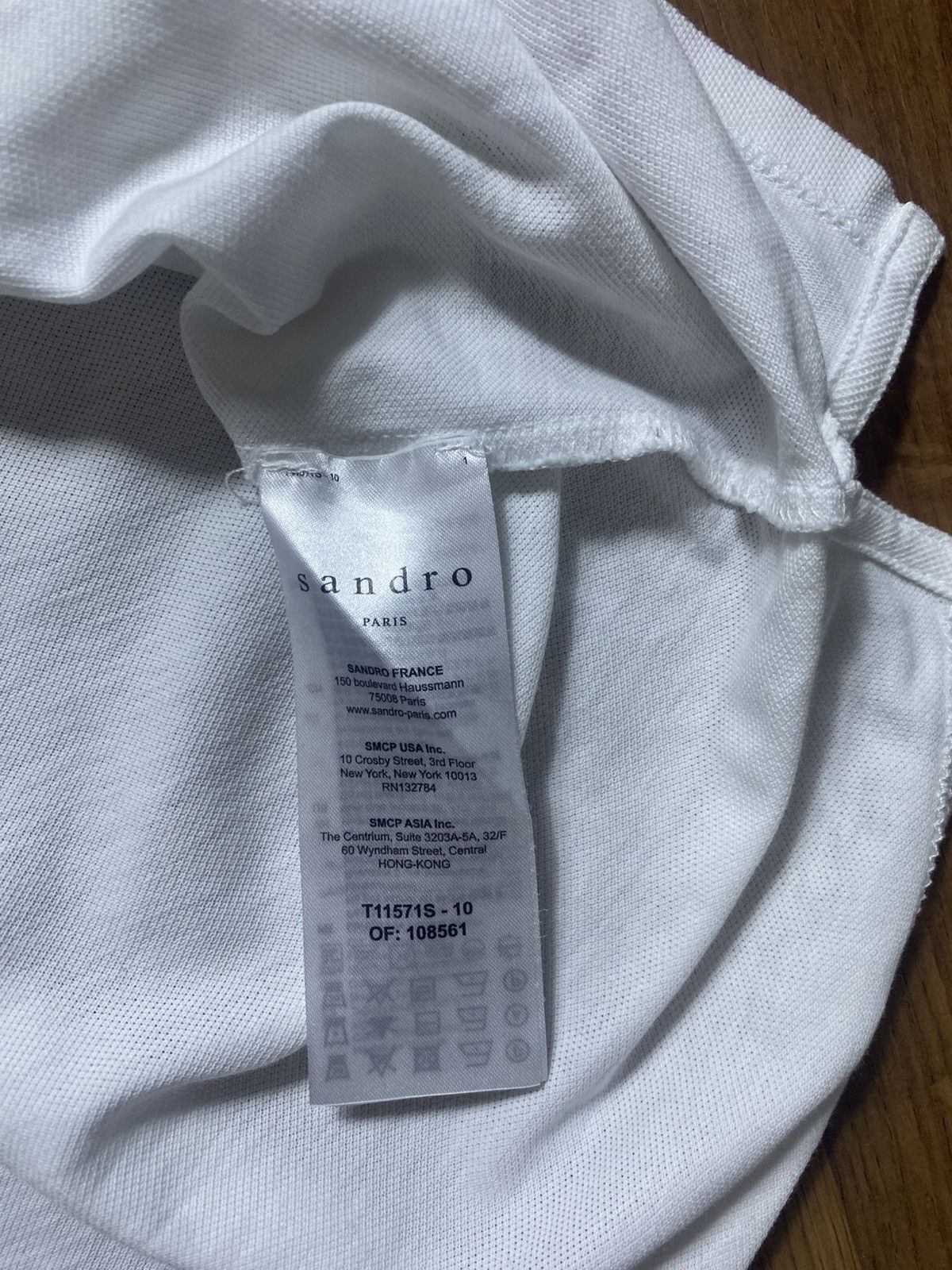 Sandro Sandro Paris White Polo Shirt with Contrast Collar Size US M / EU 48-50 / 2 - 4 Thumbnail