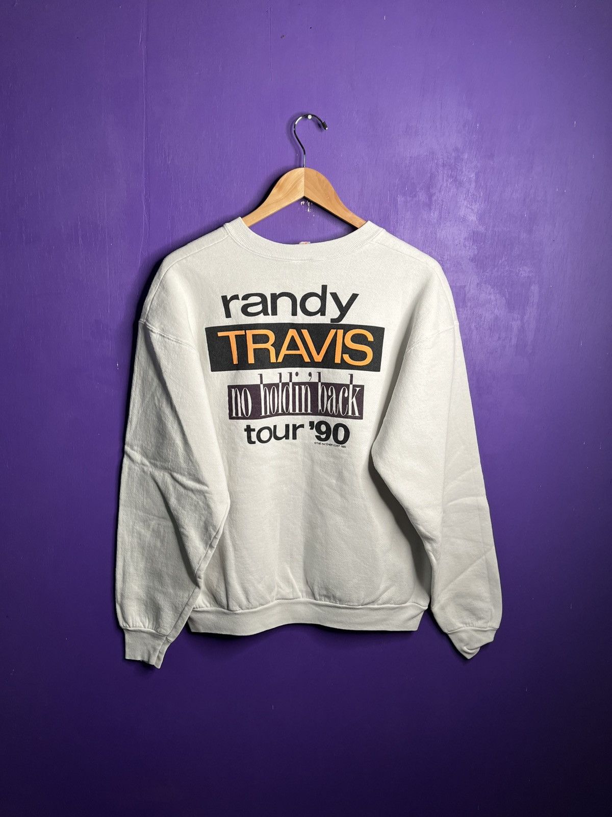 Band Tees × Vintage Vintage 1990 Randy Travis no holdin back tour crewneck Size US M / EU 48-50 / 2 - 2 Thumbnail