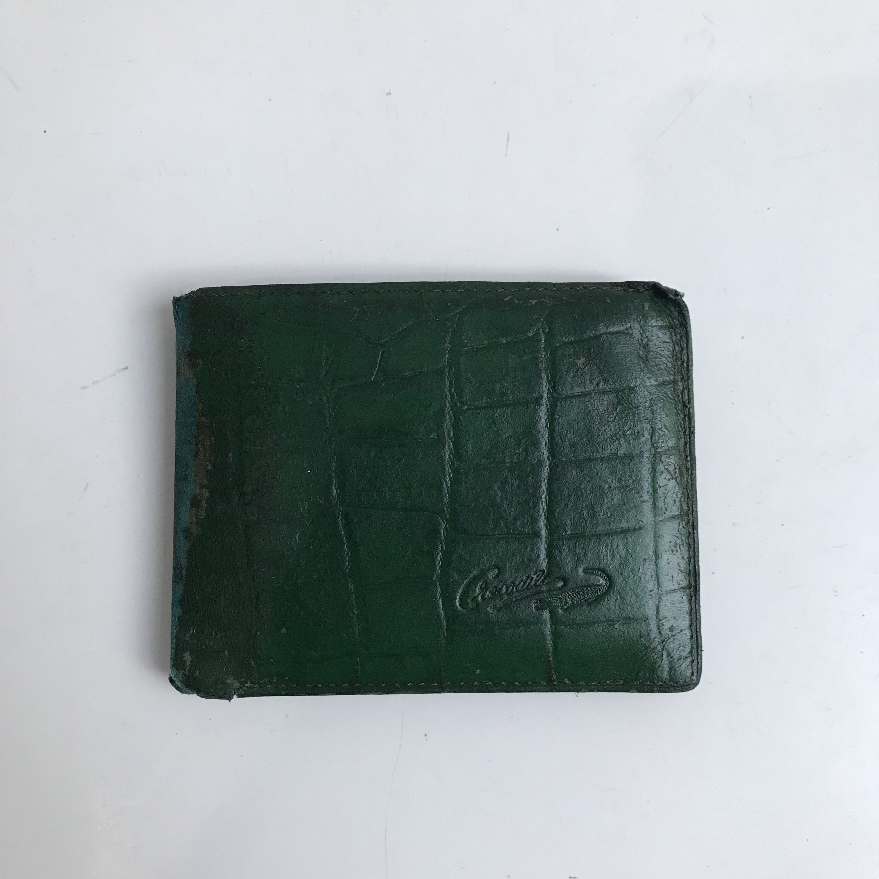 Genuine Leather × Leather × Vintage Vintage Crocodile green raw leather wallet Size ONE SIZE - 5 Thumbnail