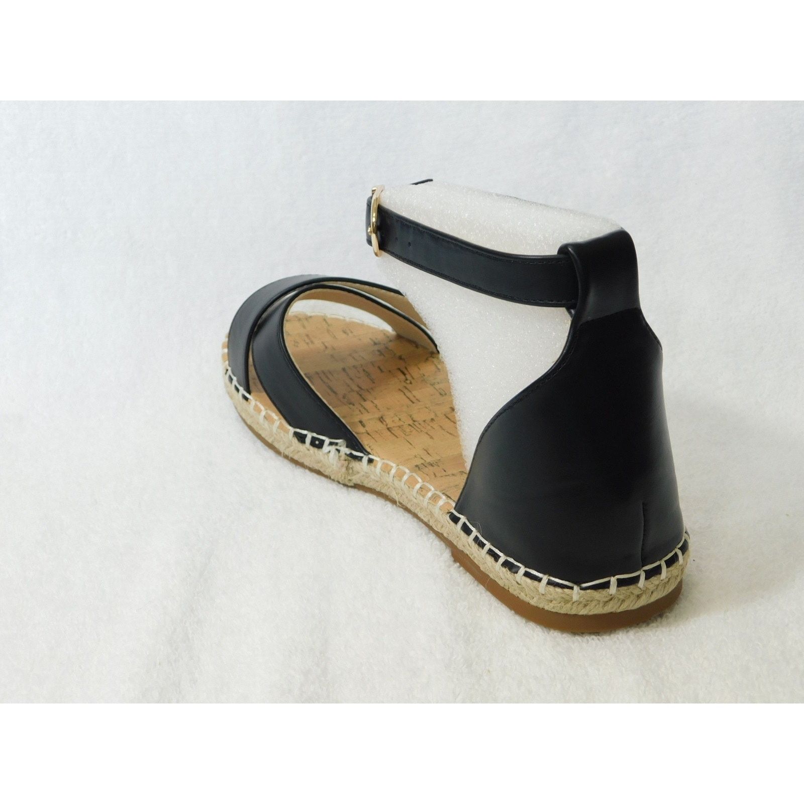 Other W599 Journee Black Lyddia Wide Ankle Strap Sandals Size 7 W Size US 7 / IT 37 - 3 Thumbnail