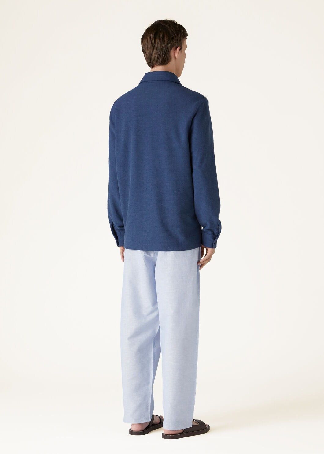 Loro Piana o1w1db10125 FAN9600 Hotaka Overshirt in Blue Size US S / EU 44-46 / 1 - 5 Thumbnail
