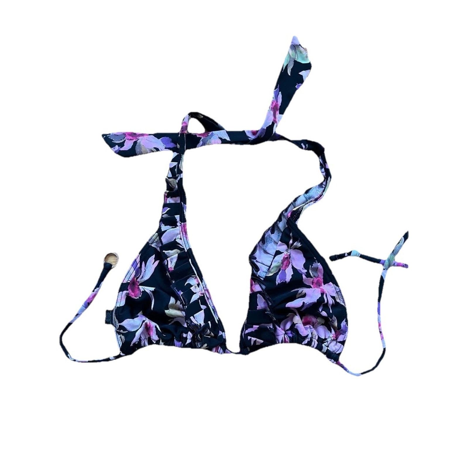 Ted Baker Ted Baker Women Bikini Top Floral Y2K Black Size 2 A001861 Size ONE SIZE - 2 Thumbnail