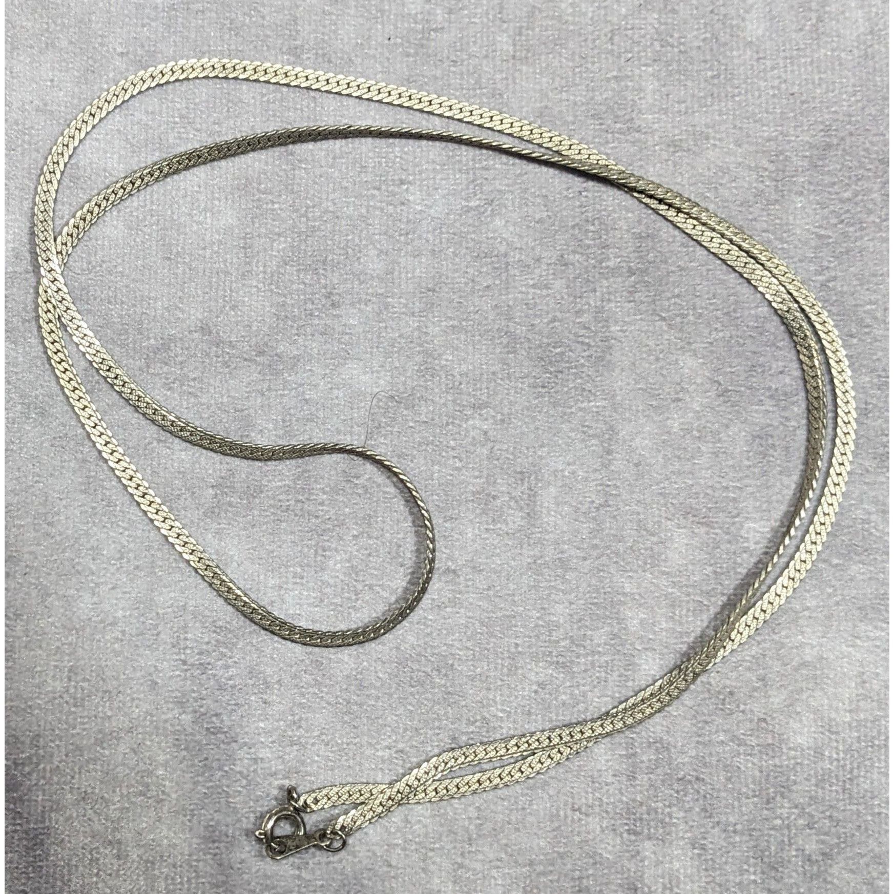 Other Classic Flattened Herringbone Silver Tone Chain Necklace Size ONE SIZE - 10 Thumbnail