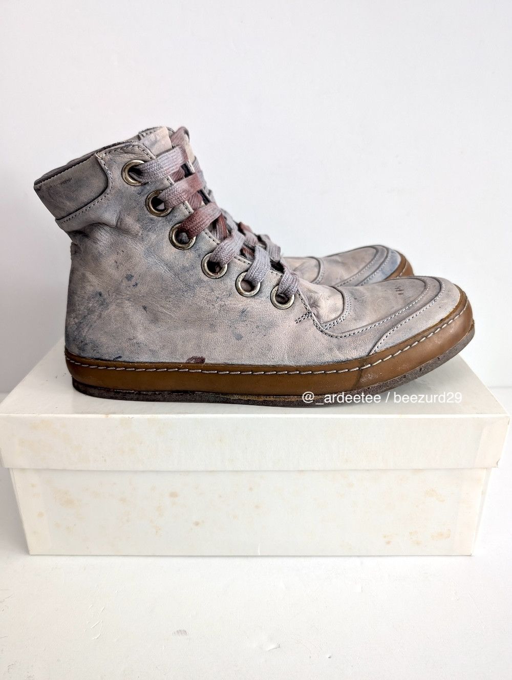 A1923 *NEW* INDIGO OIL CAVALLO HIGH SNEAKERS Size US 7 / IT 37 - 2 Thumbnail