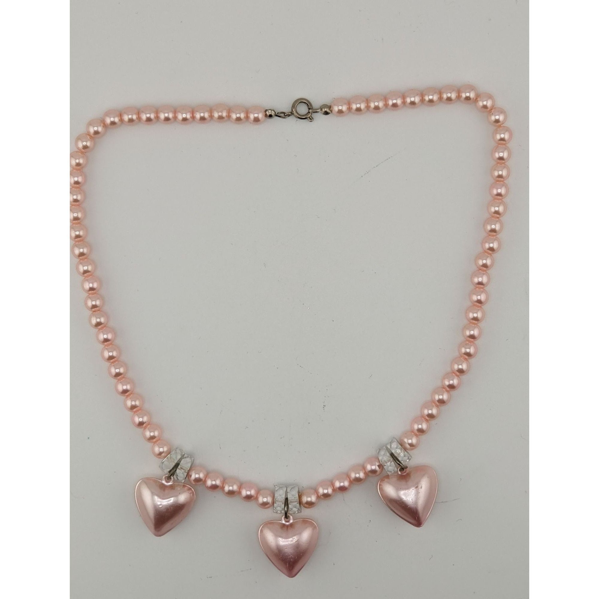 Other Romantic Coquette Pastel Pink Faux Pearl Necklace With Heart Size ONE SIZE - 5 Thumbnail