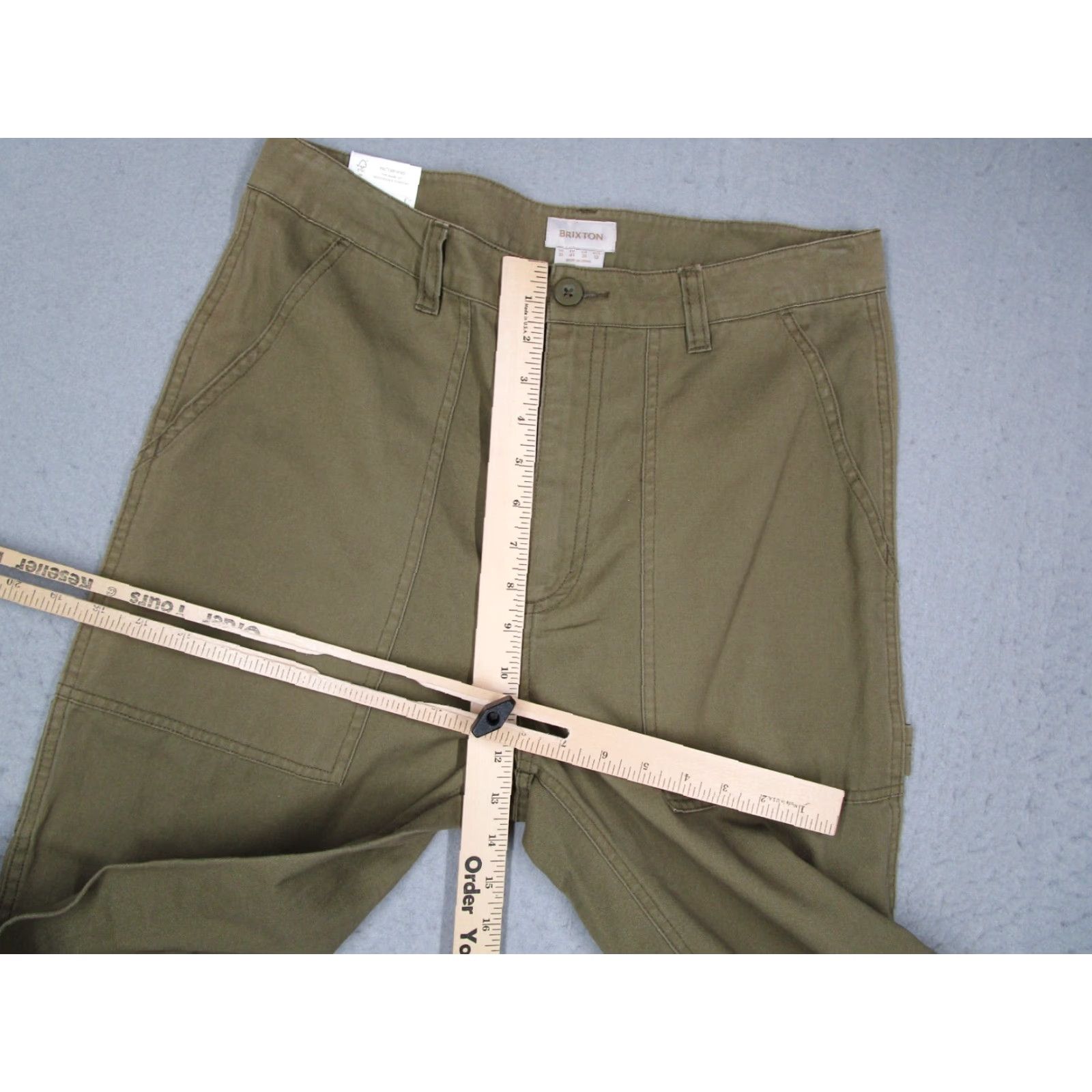 Brixton Brixton Pants Women Green Alameda High Waisted Straight Work Military 31x30 Size 24" / US 00 / IT 34 - 6 Thumbnail